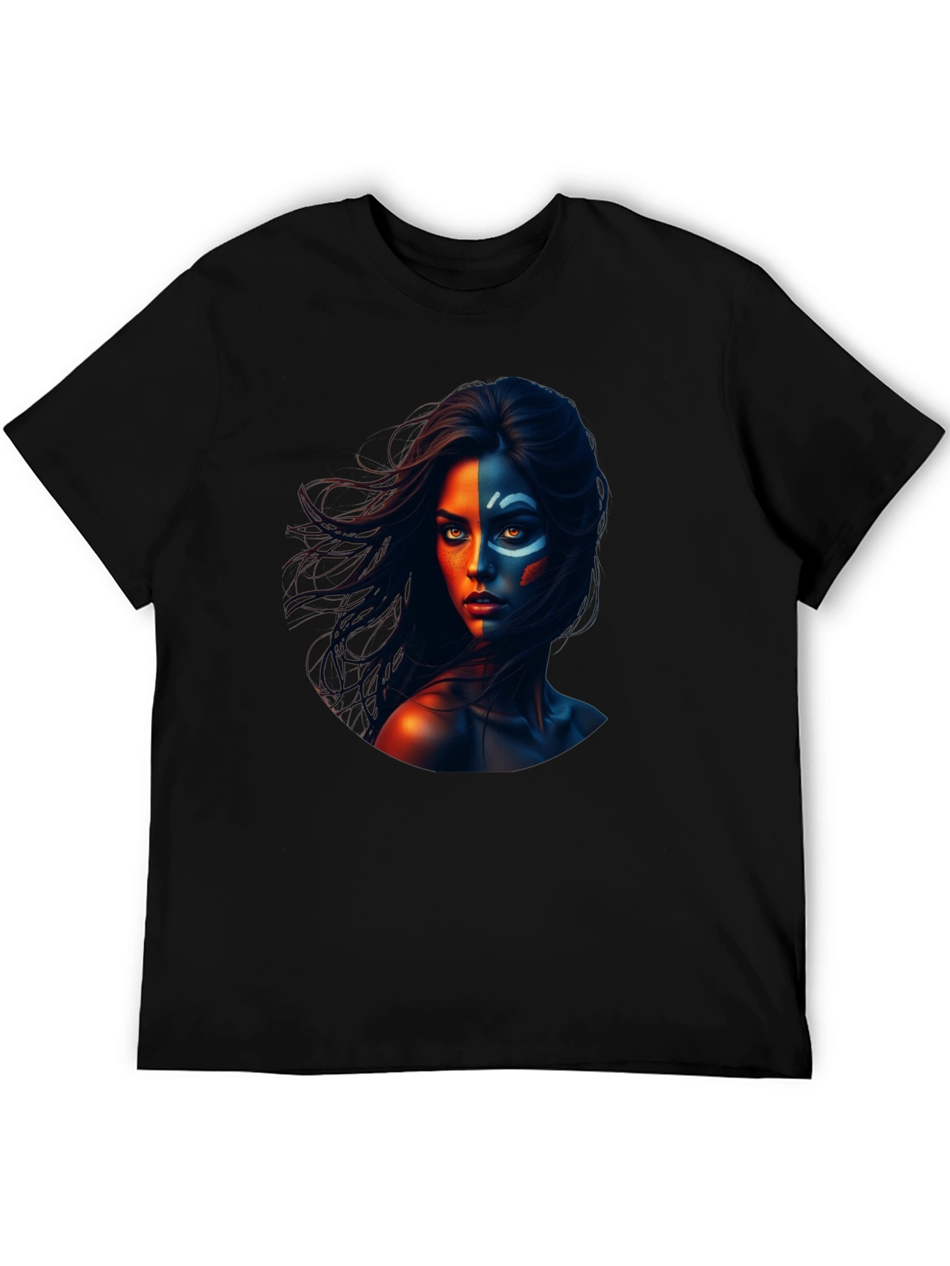 Dual Face Graphic Black T-Shirt