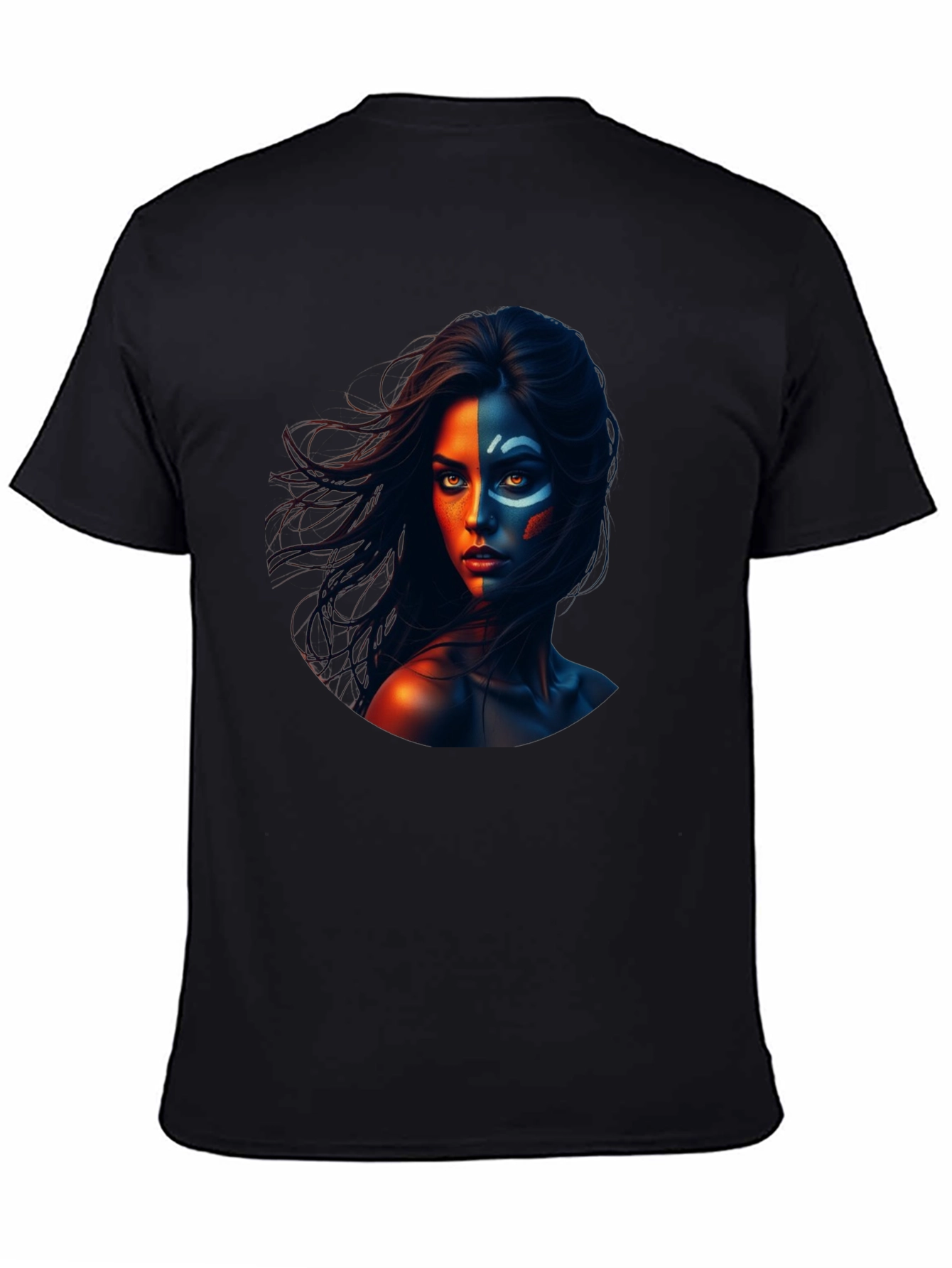 Dual Face Graphic Black T-Shirt
