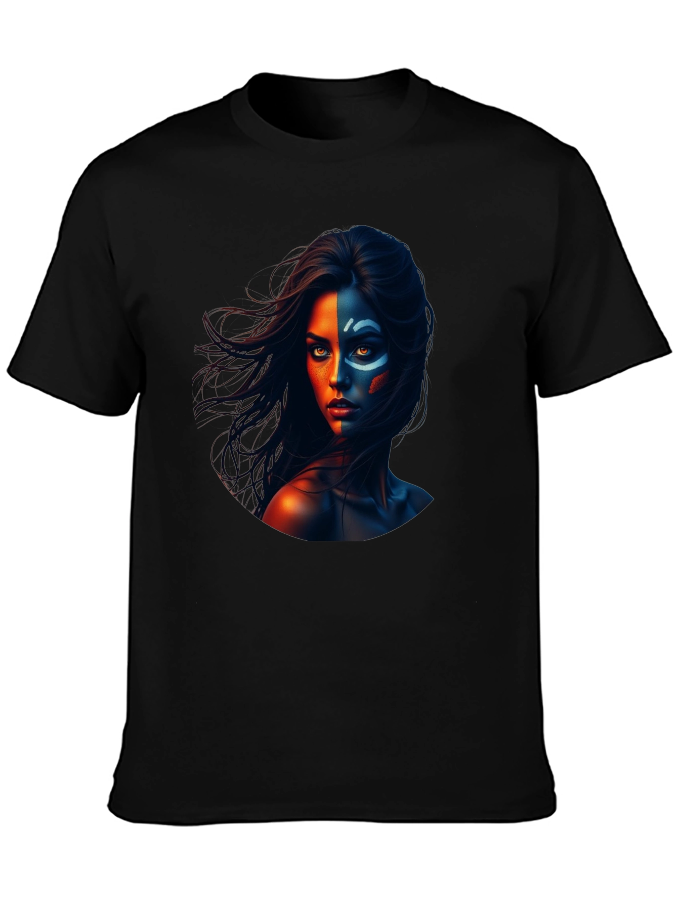 Dual Face Graphic Black T-Shirt