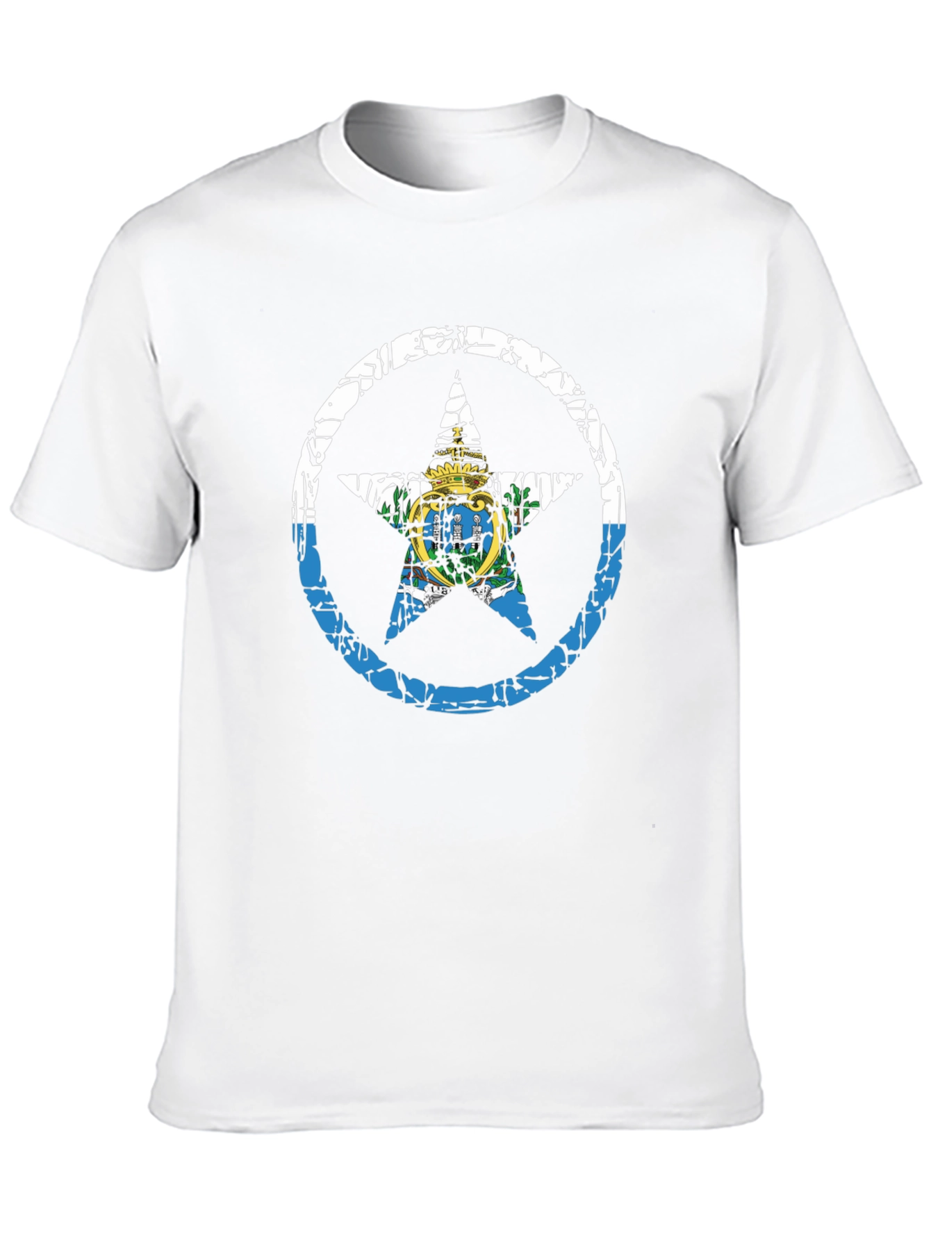 San Marino Flag Star Graphic T-Shirt