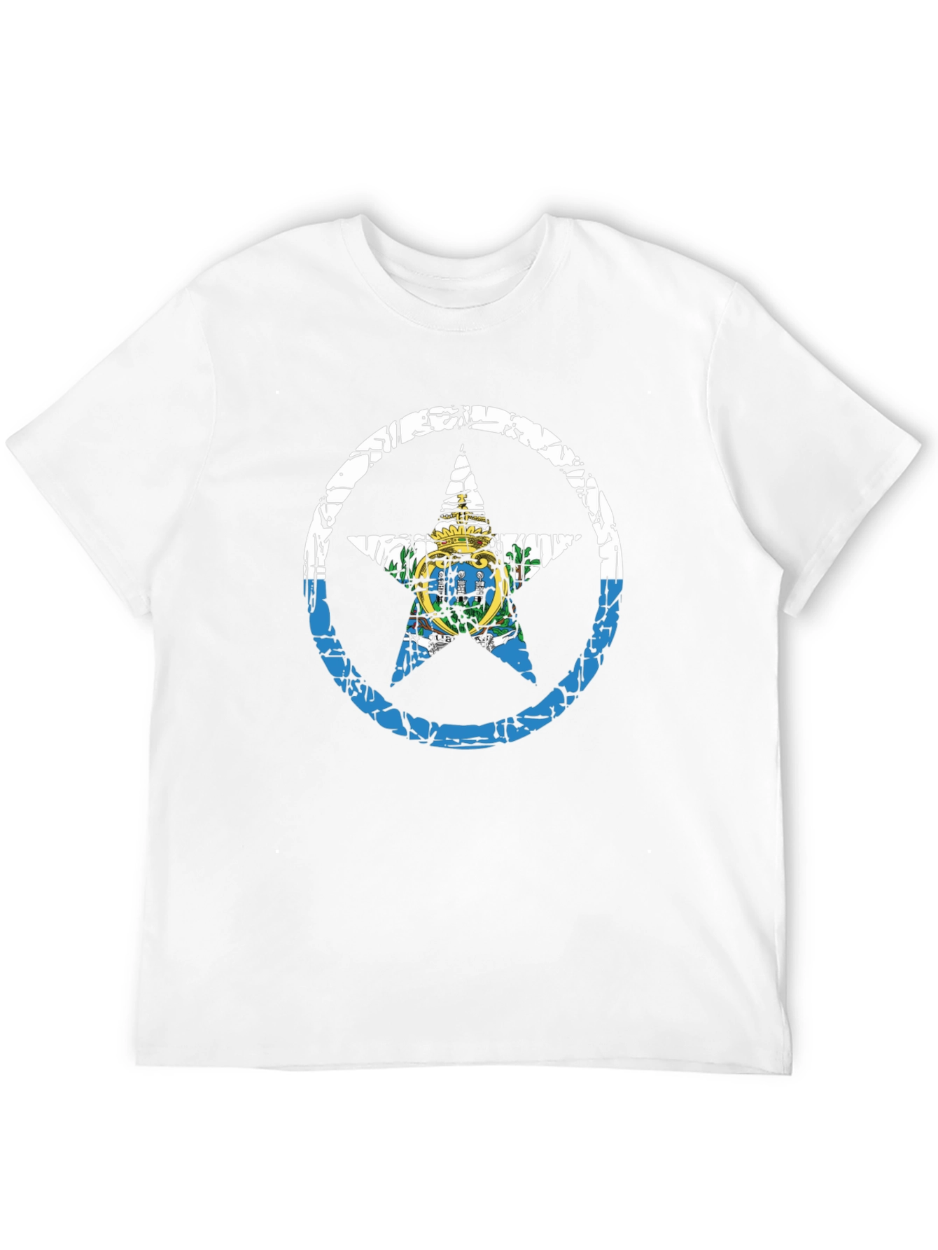 San Marino Flag Star Graphic T-Shirt