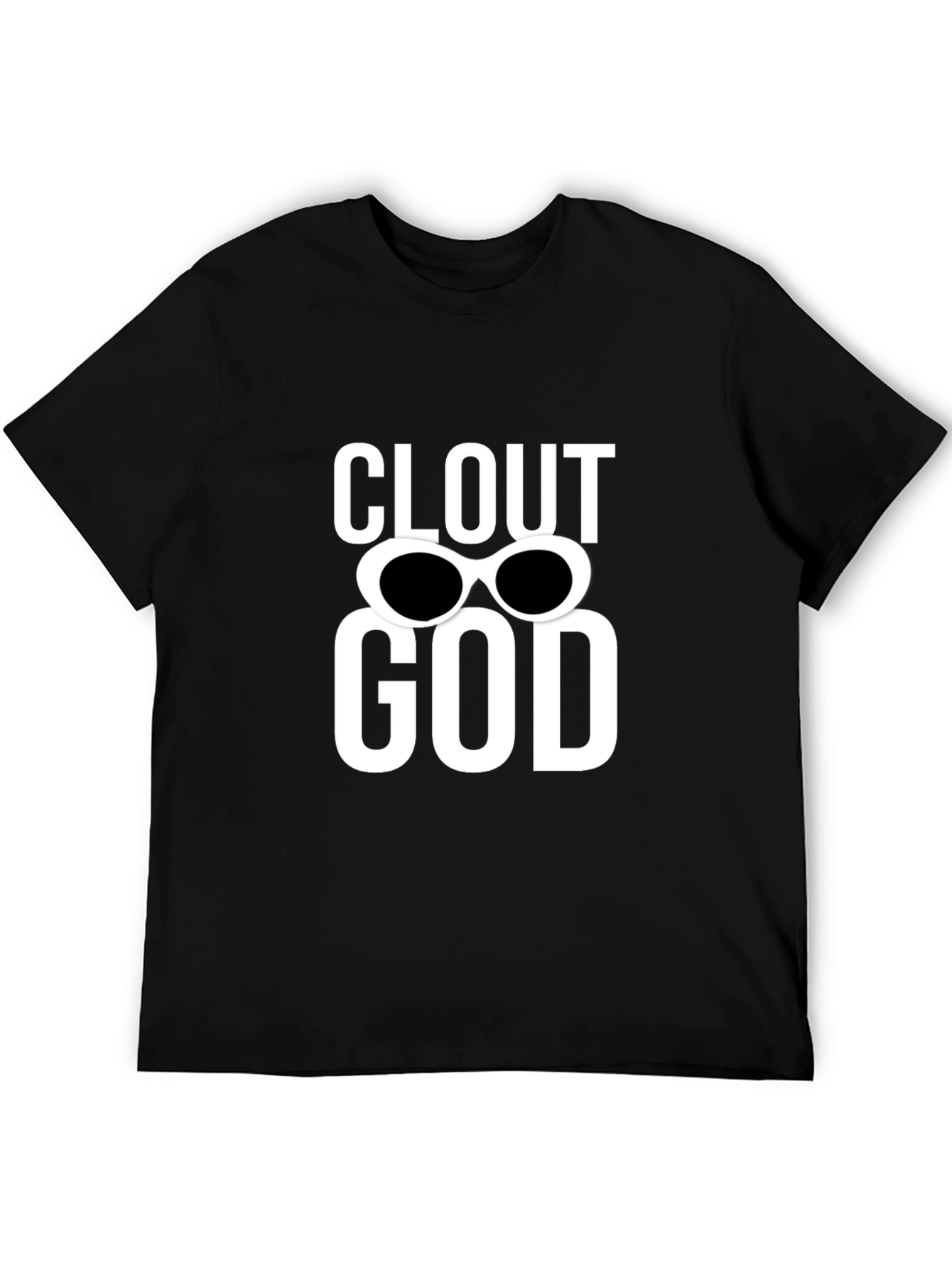 Clout God Graphic Tee - Trendy Black Cotton T-Shirt