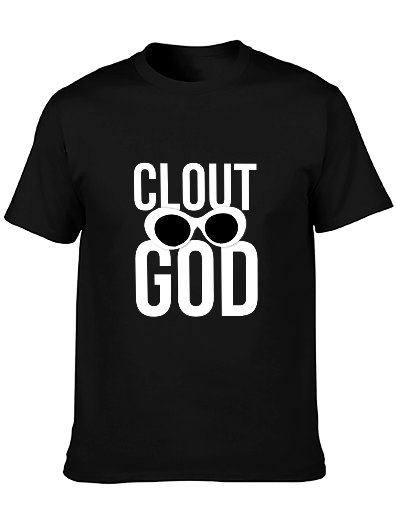 Clout God Graphic Tee - Trendy Black Cotton T-Shirt