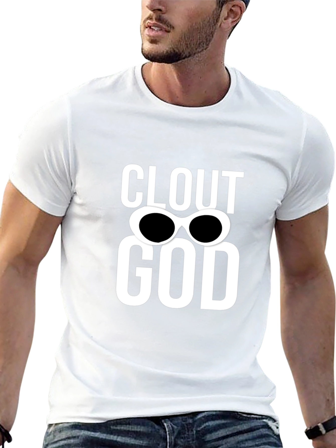 Clout God Graphic Tee - Trendy Black Cotton T-Shirt