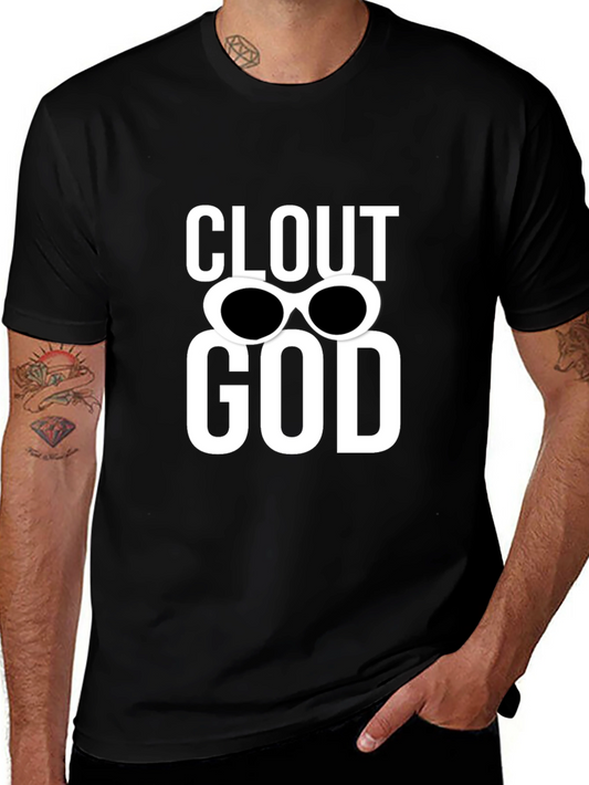 Clout God Graphic Tee - Trendy Black Cotton T-Shirt