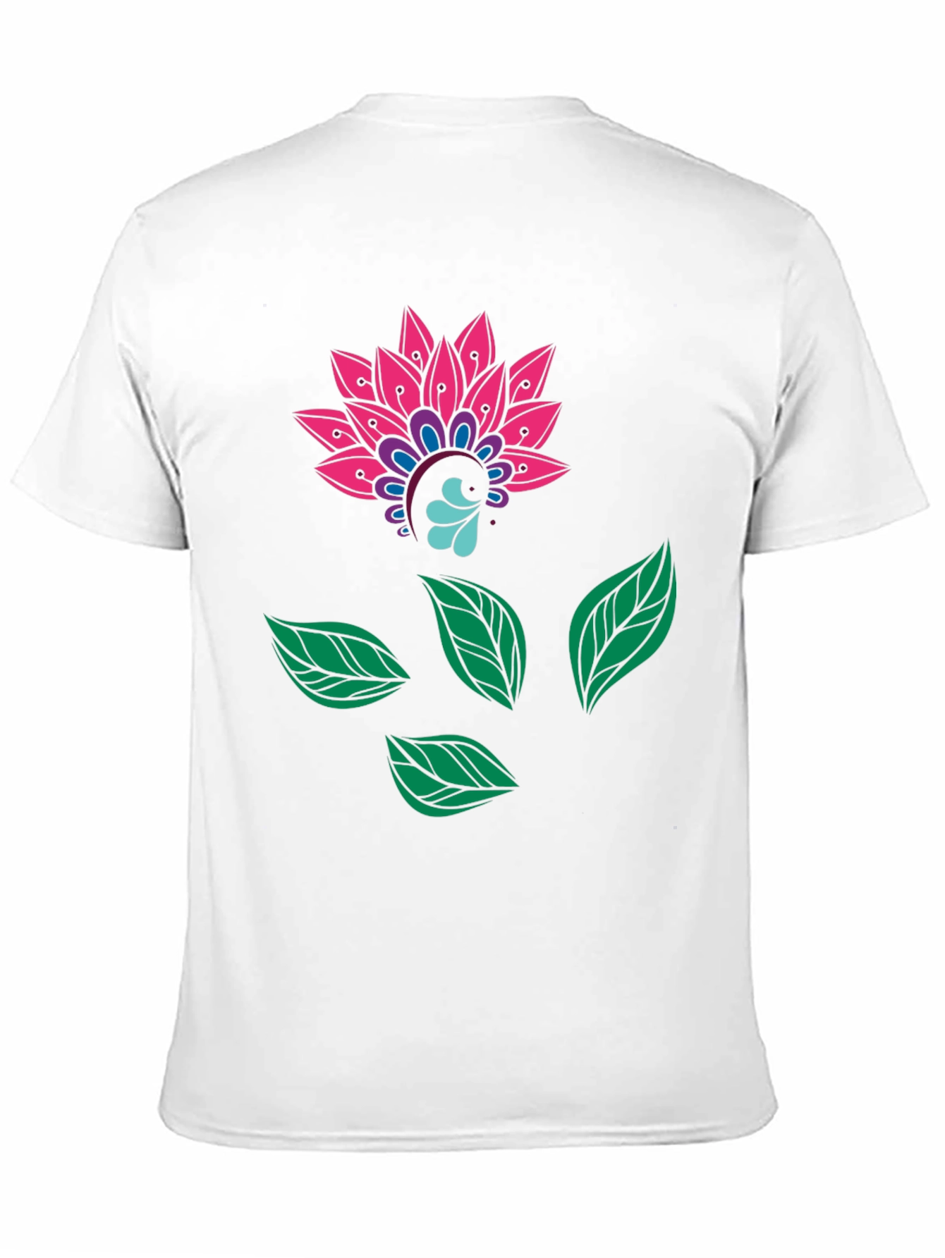 Floral Mandala Print Black Tee