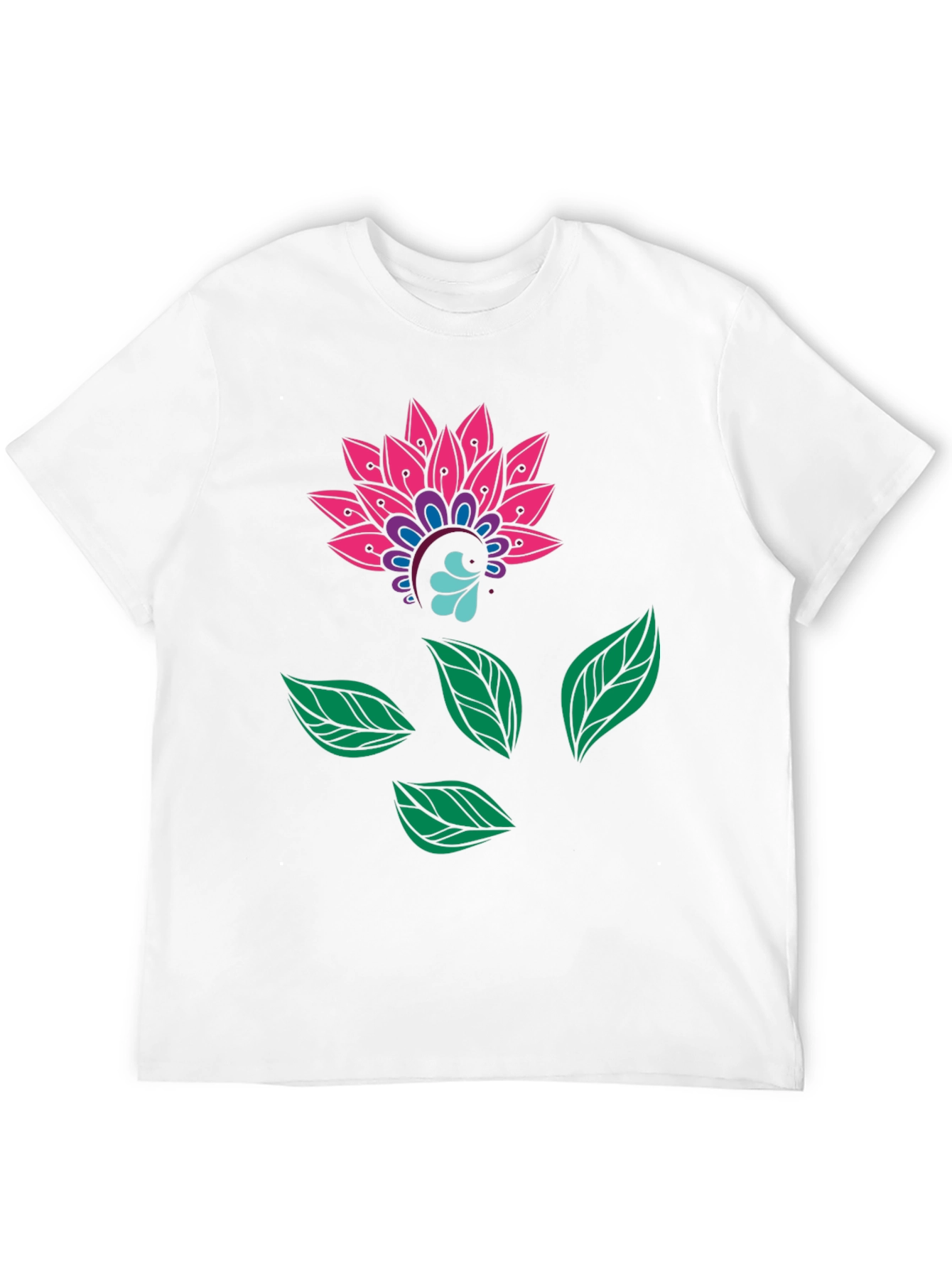 Floral Mandala Print Black Tee