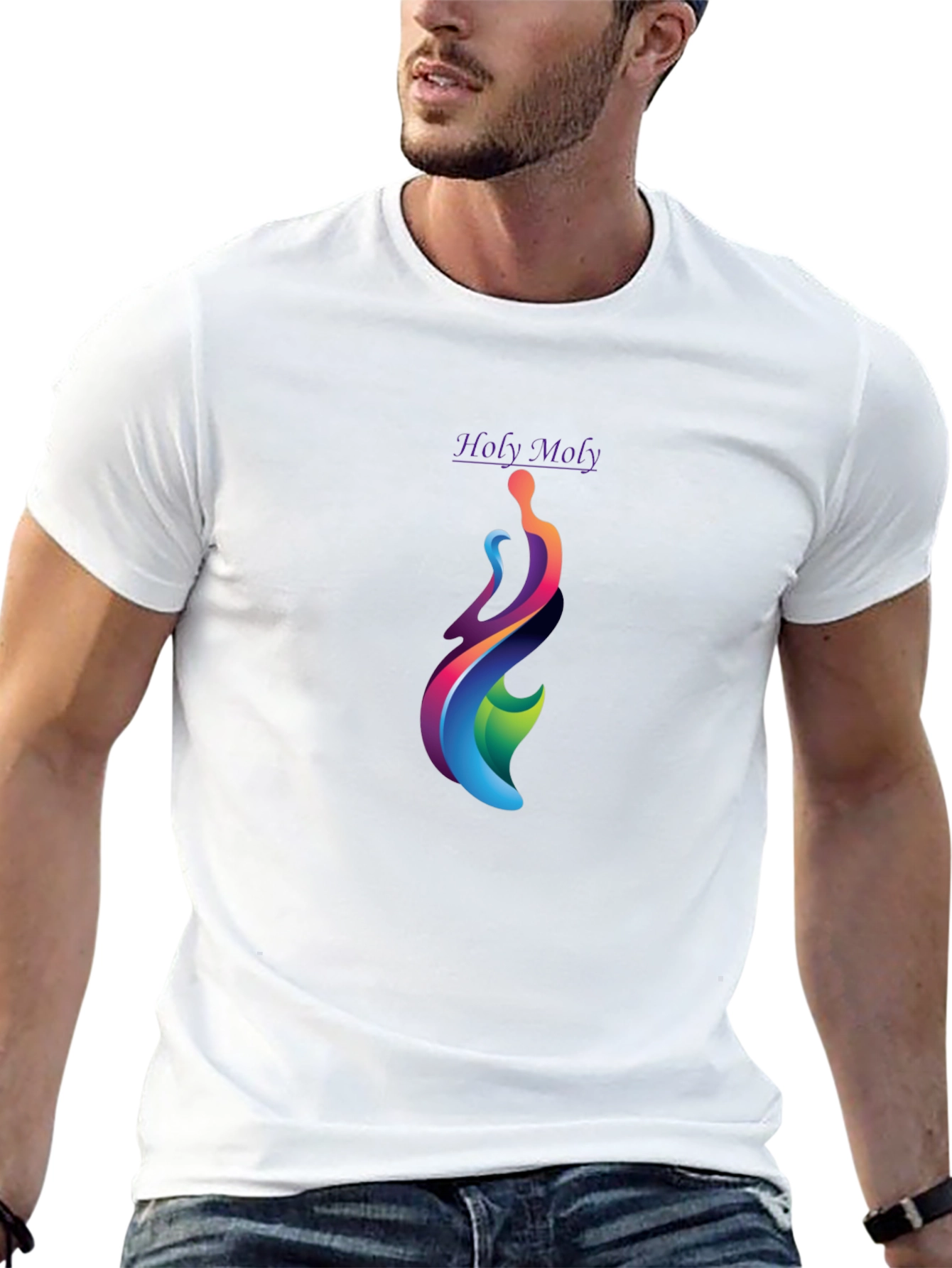 Holy Moly Graphic T-Shirt - Modern Artistic Design