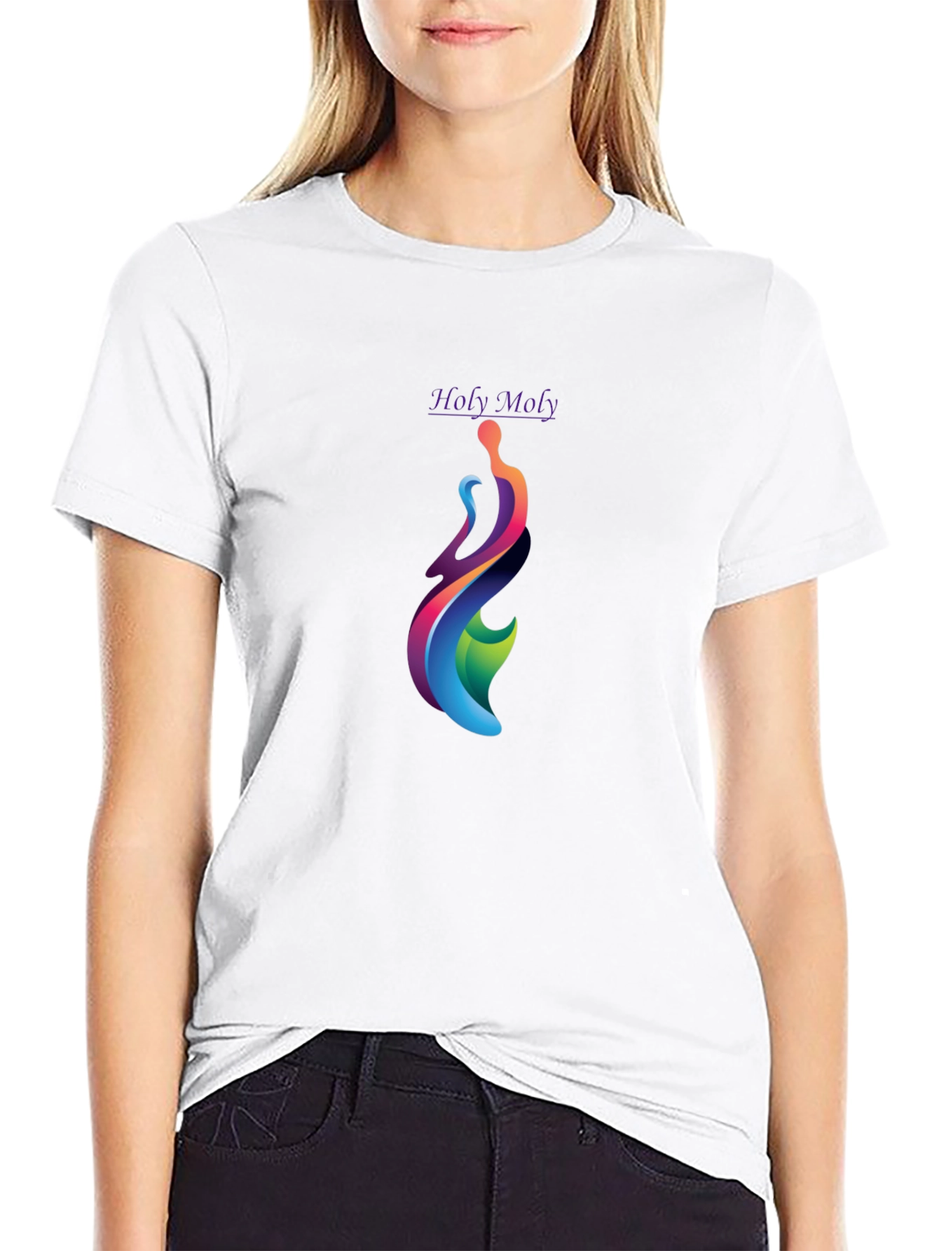 Holy Moly Graphic T-Shirt - Modern Artistic Design