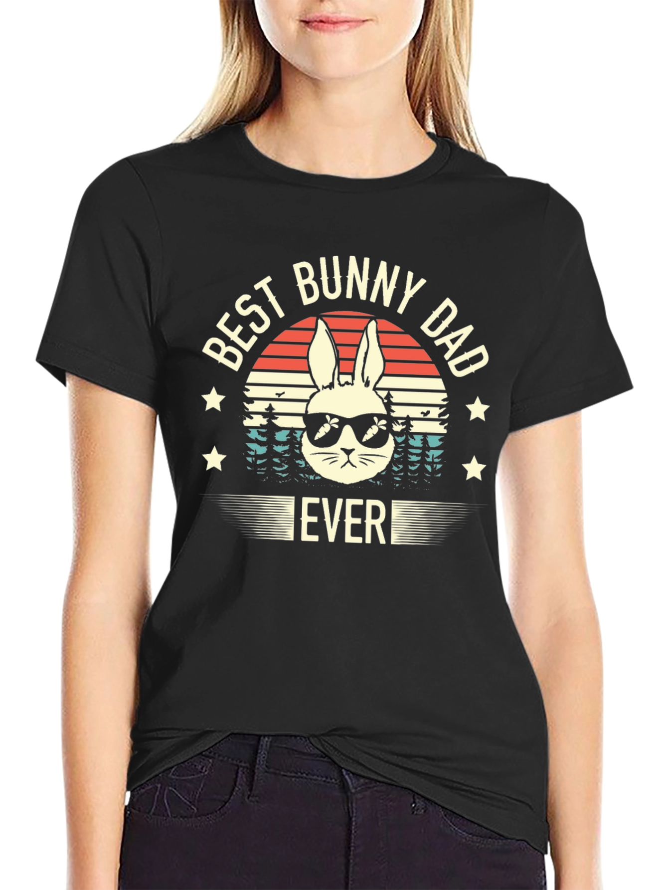 Best Bunny Dad Ever Graphic T-Shirt