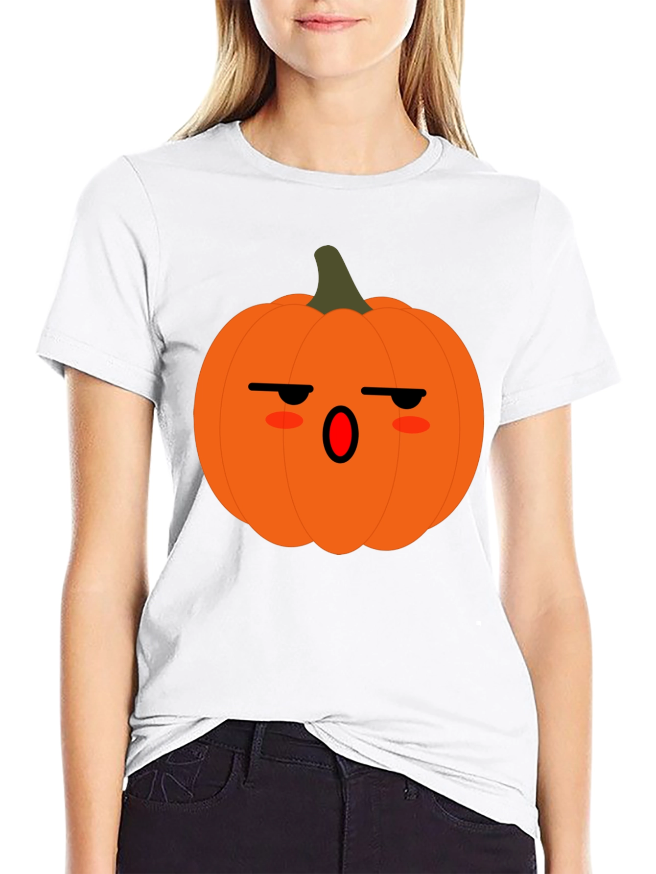 Spooky Pumpkin Face Black T-Shirt