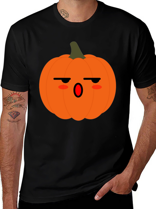 Spooky Pumpkin Face Black T-Shirt