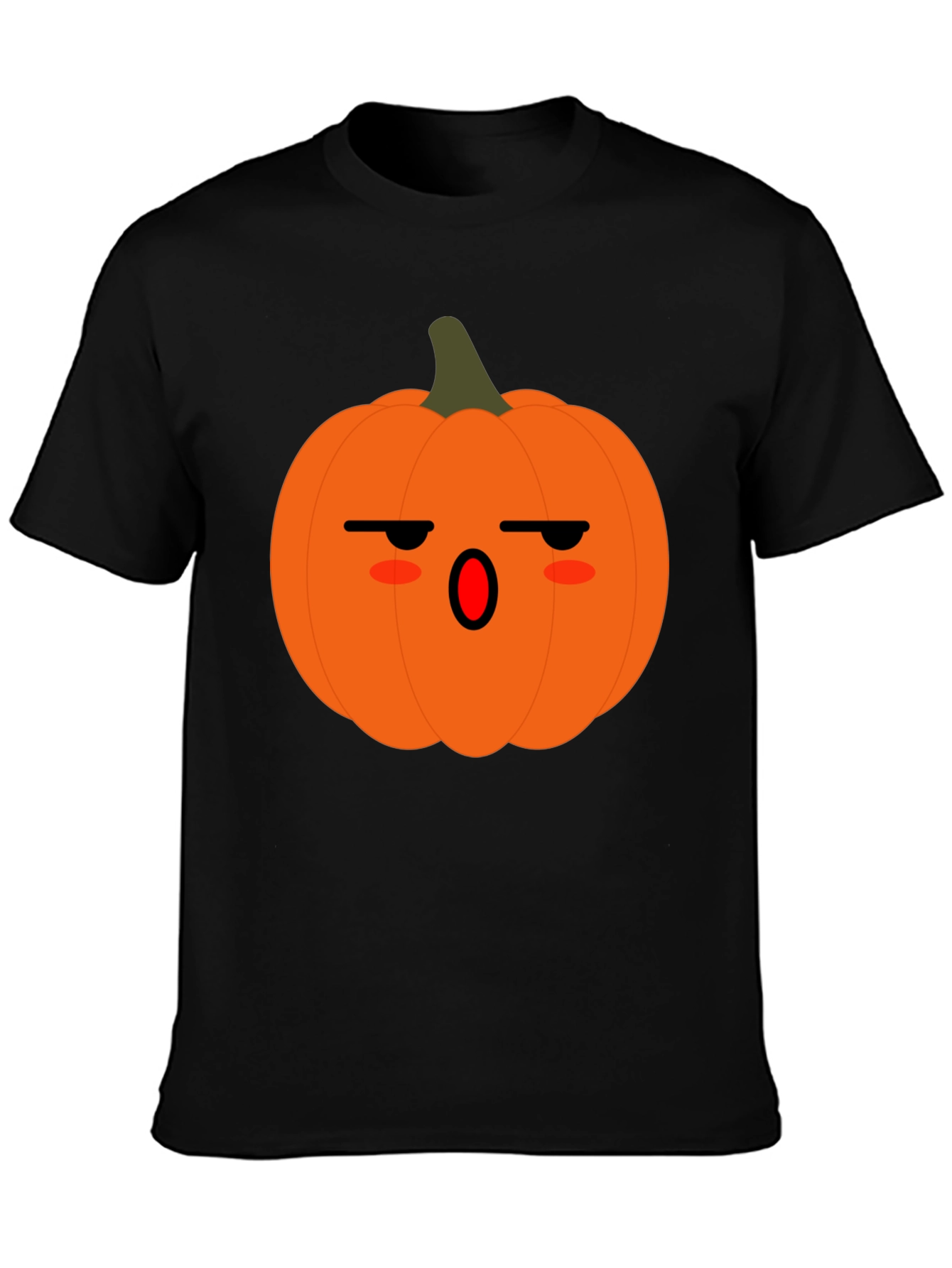 Spooky Pumpkin Face Black T-Shirt