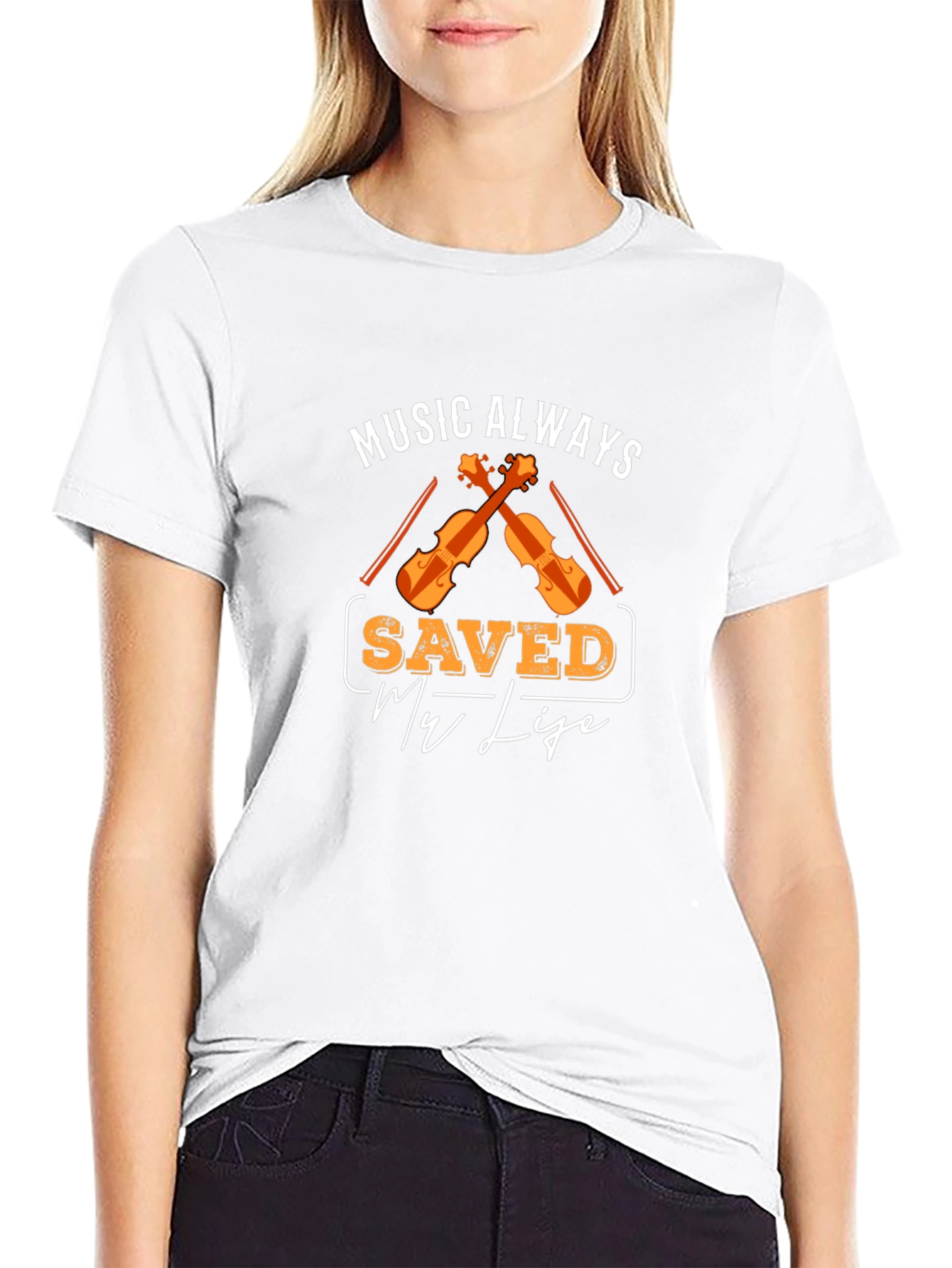 Music Saved My Life Black T-Shirt