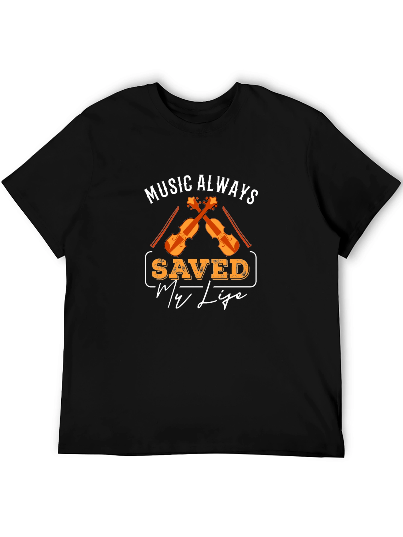 Music Saved My Life Black T-Shirt