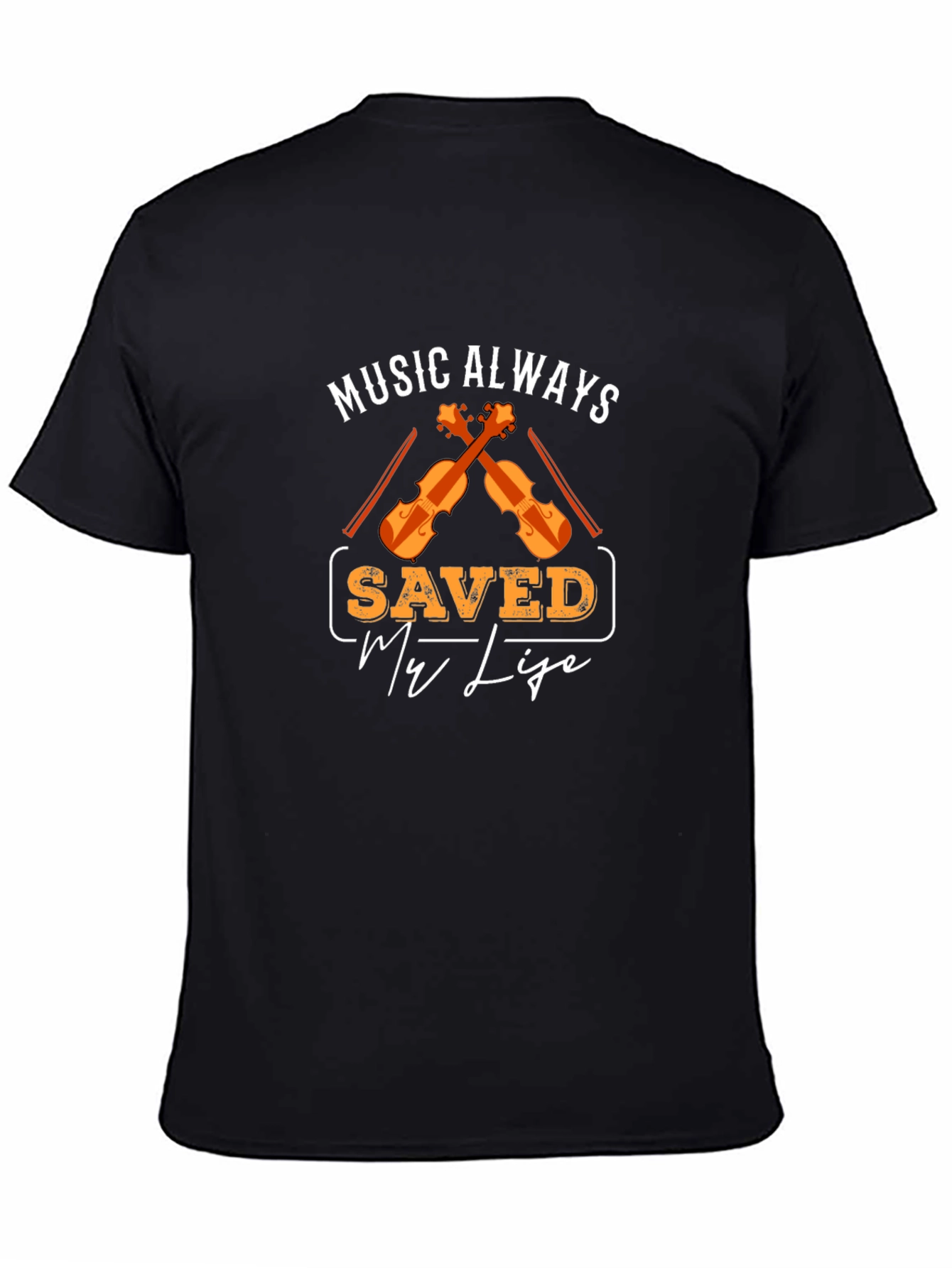 Music Saved My Life Black T-Shirt