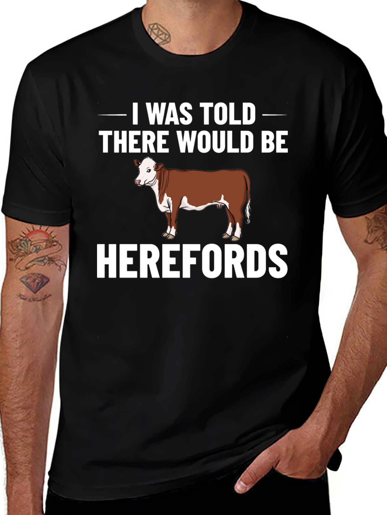 Hereford Cow Graphic Tee - Funny Farm T-Shirt