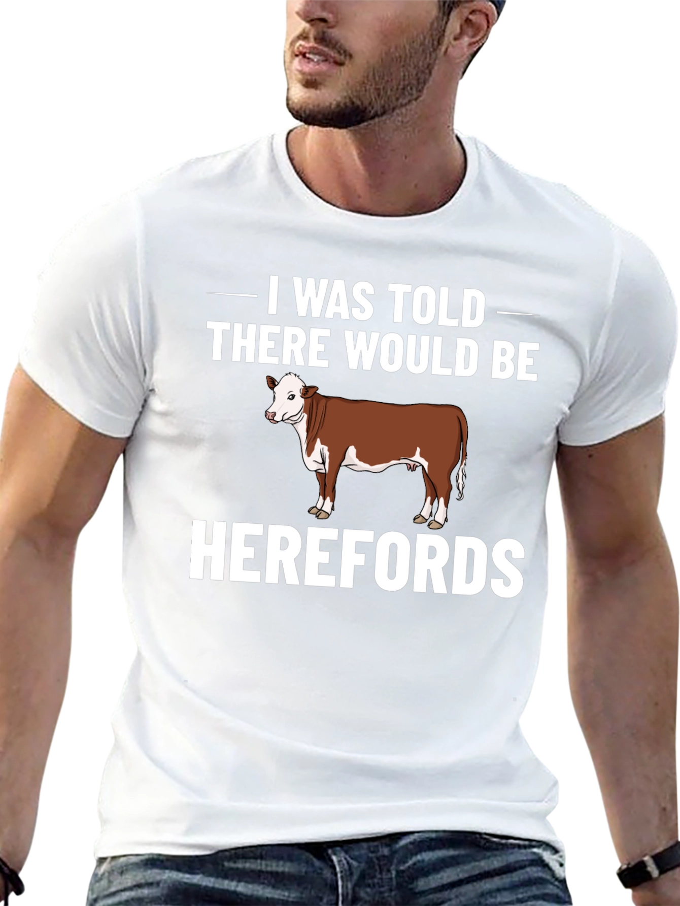 Hereford Cow Graphic Tee - Funny Farm T-Shirt