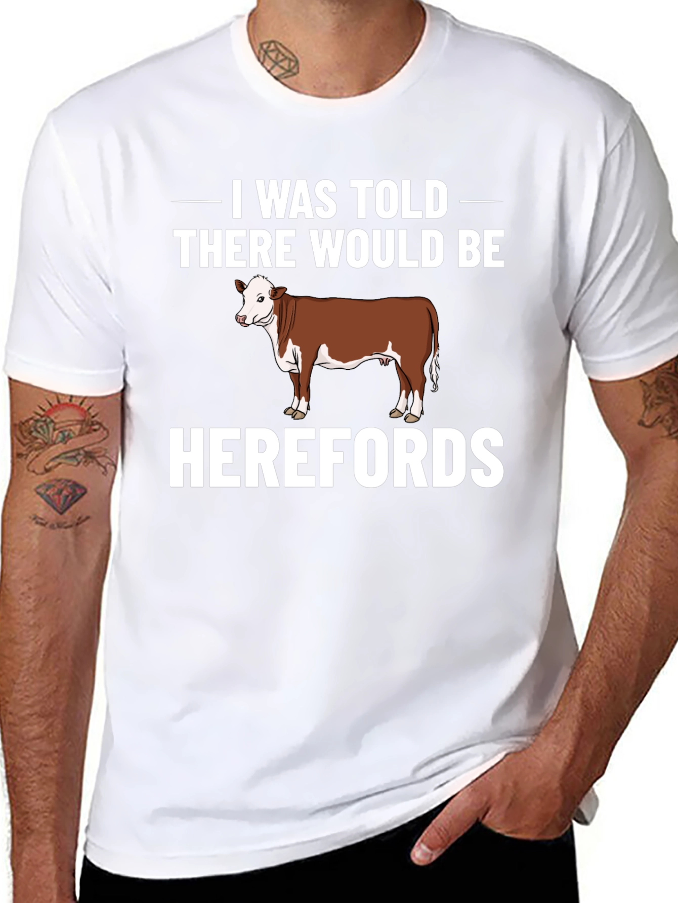 Hereford Cow Graphic Tee - Funny Farm T-Shirt