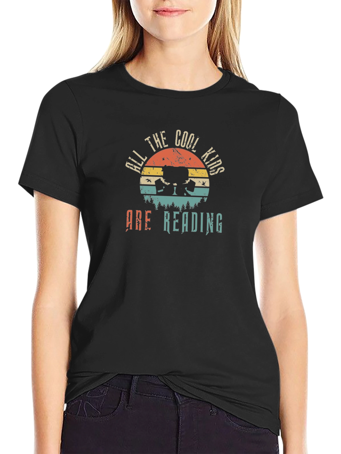 Cool Kids Reading T-Shirt Black Unisex