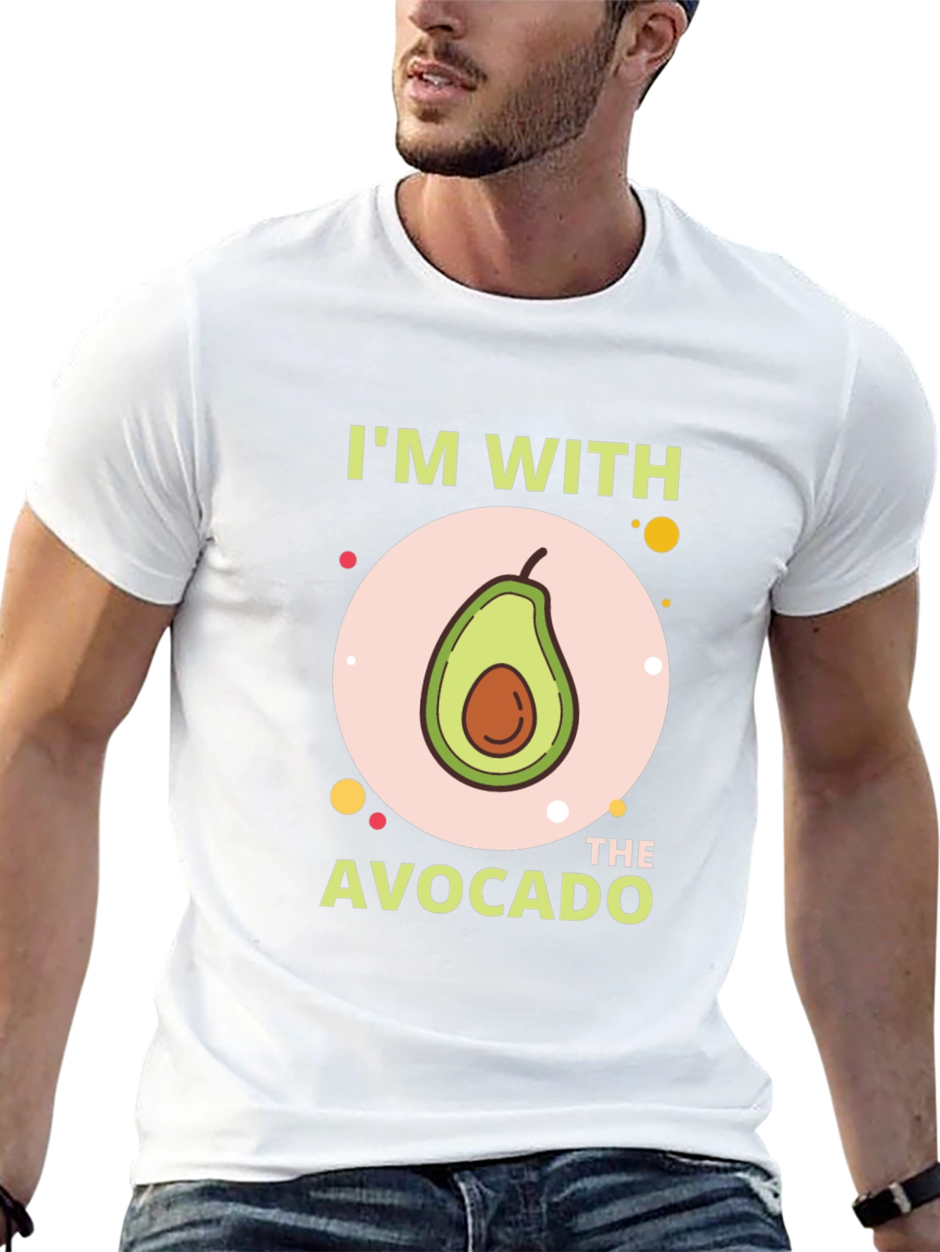 Im With The Avocado T-Shirt - Funny Graphic Tee