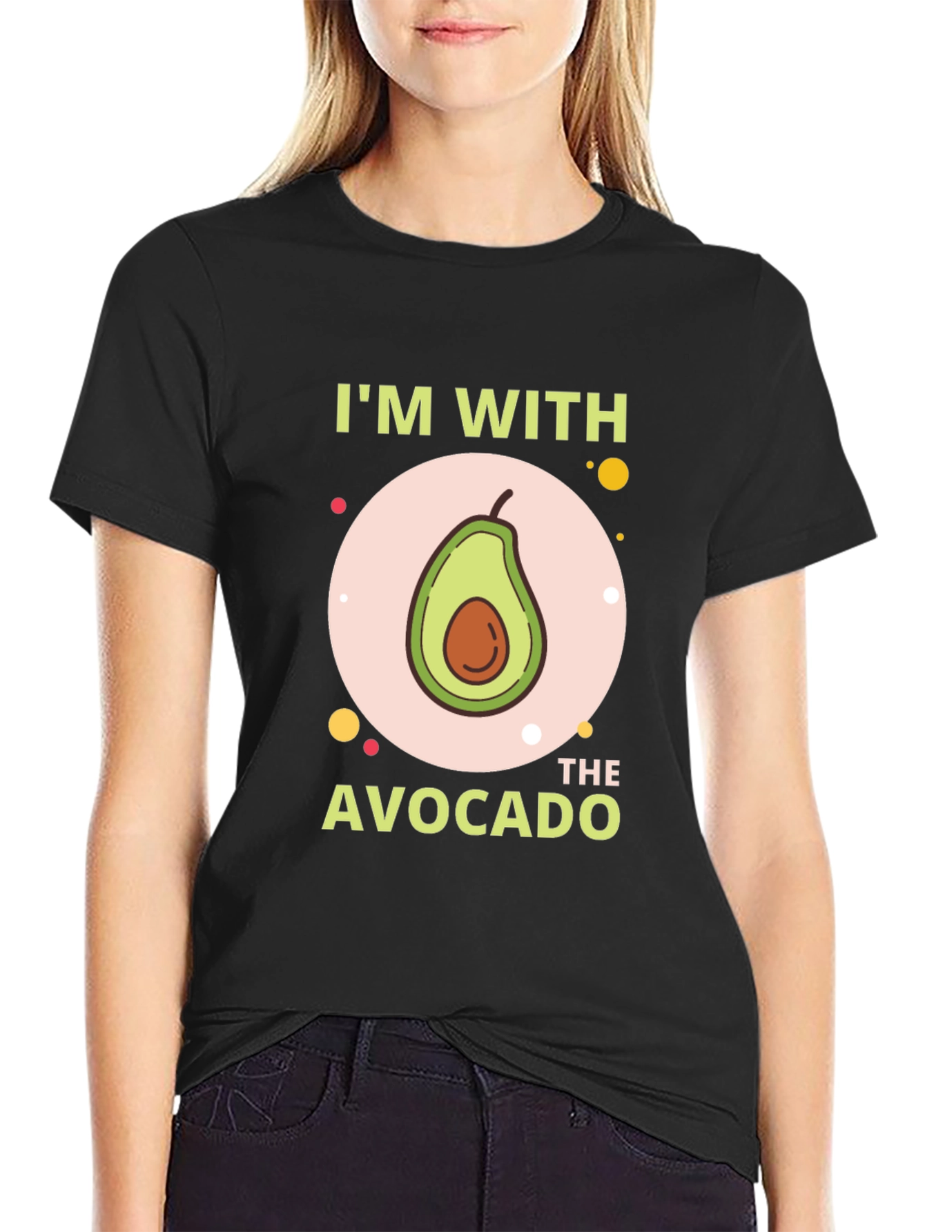 Im With The Avocado T-Shirt - Funny Graphic Tee