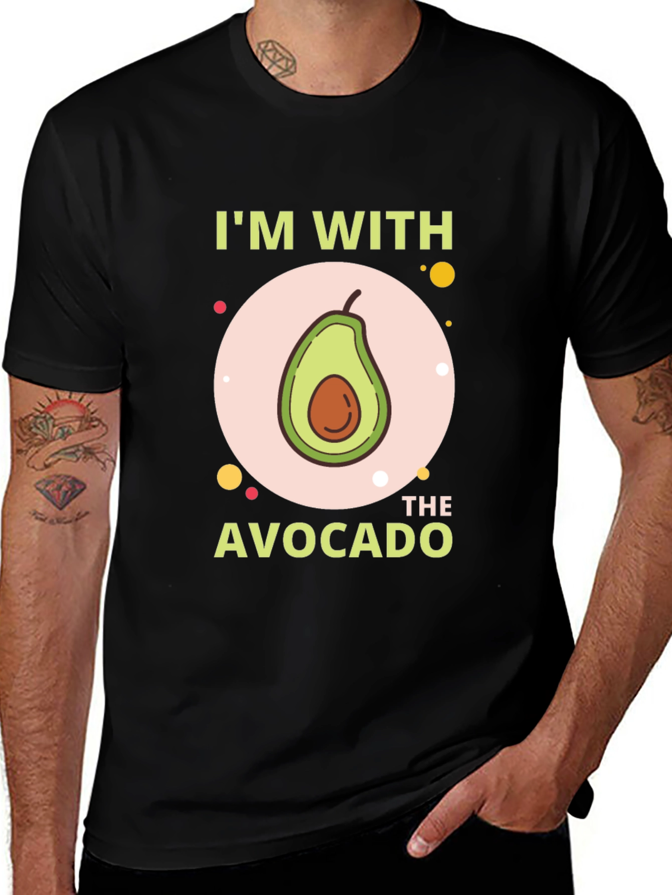 Im With The Avocado T-Shirt - Funny Graphic Tee