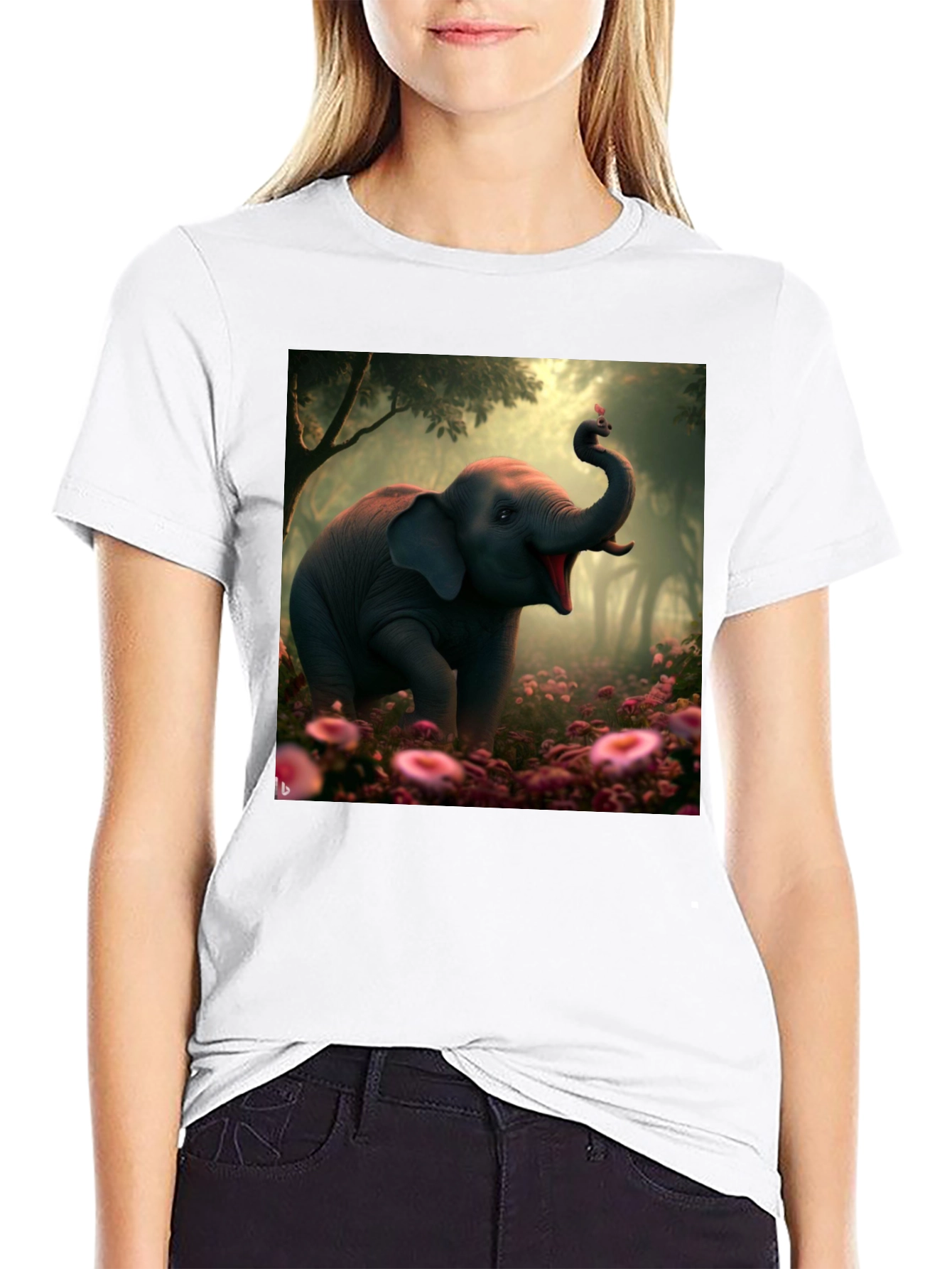 Elephant & Butterfly Graphic Tee
