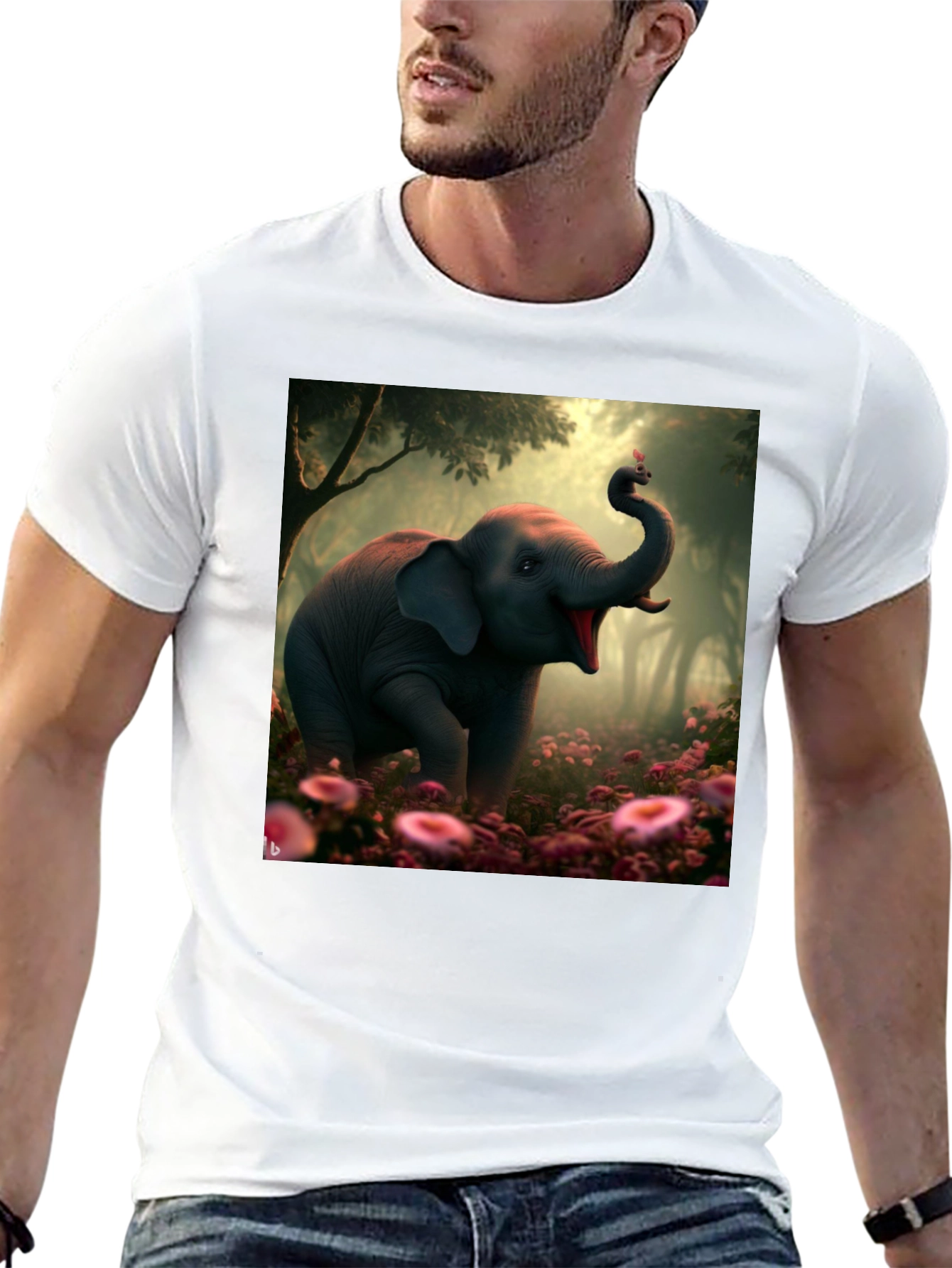 Elephant & Butterfly Graphic Tee