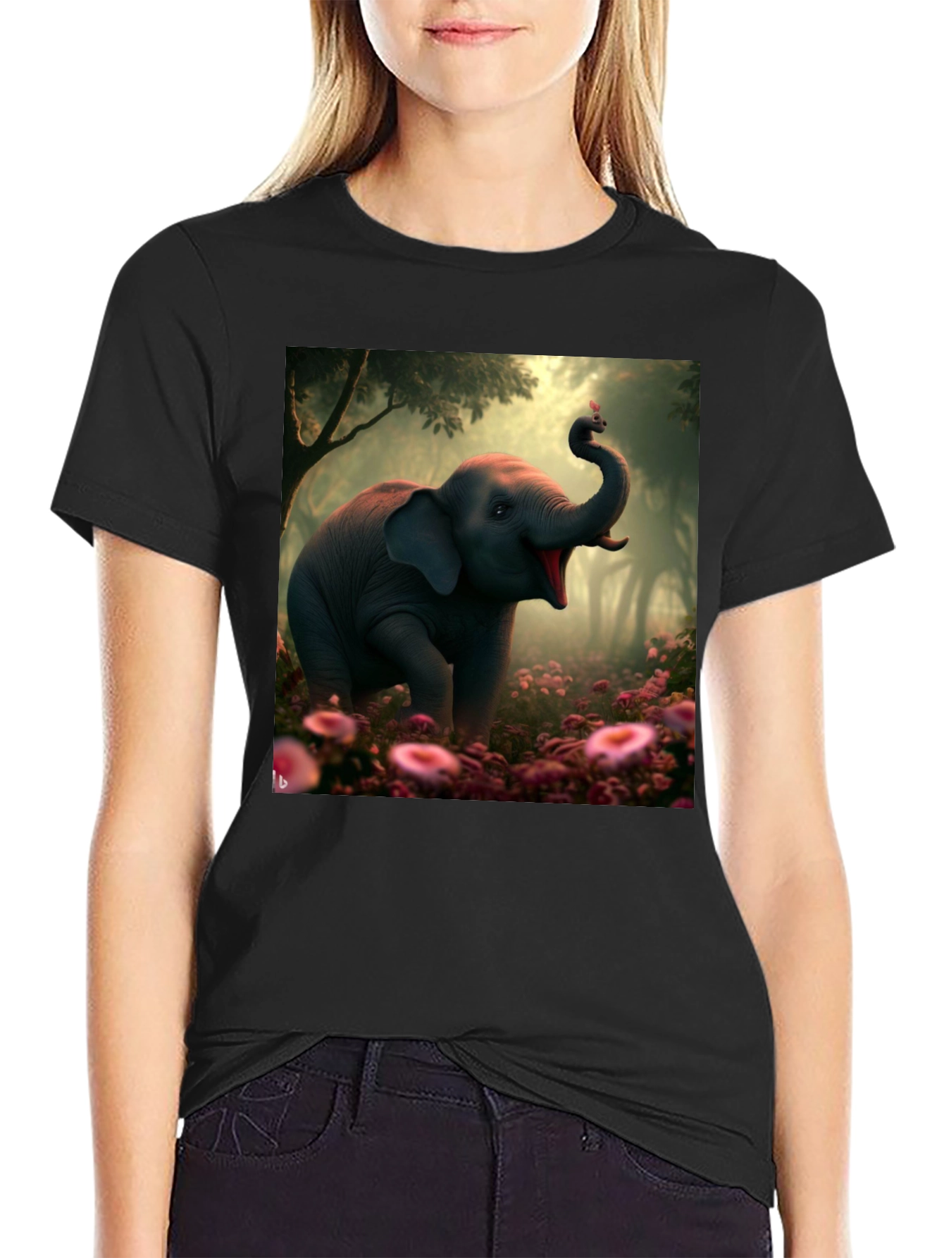 Elephant & Butterfly Graphic Tee