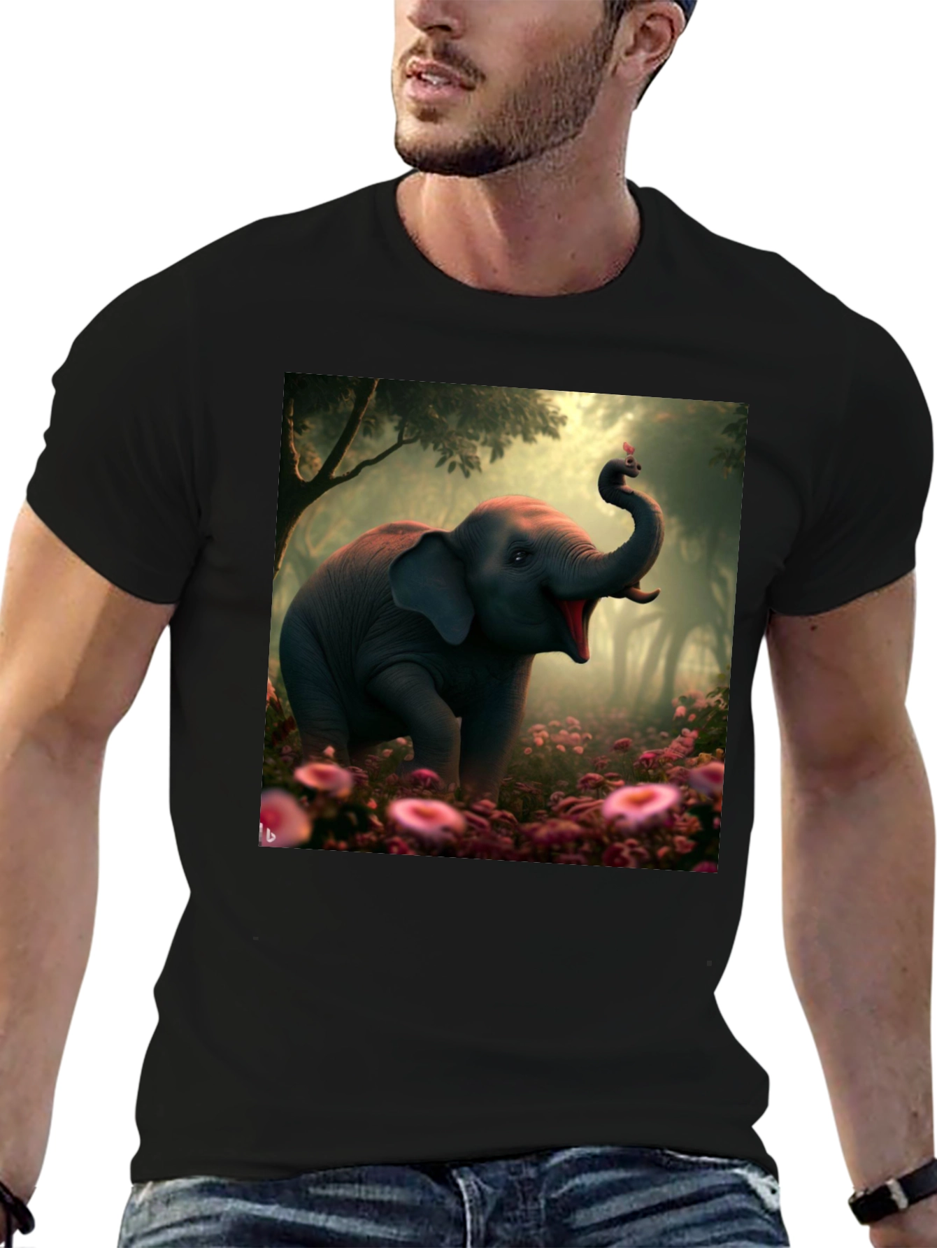 Elephant & Butterfly Graphic Tee