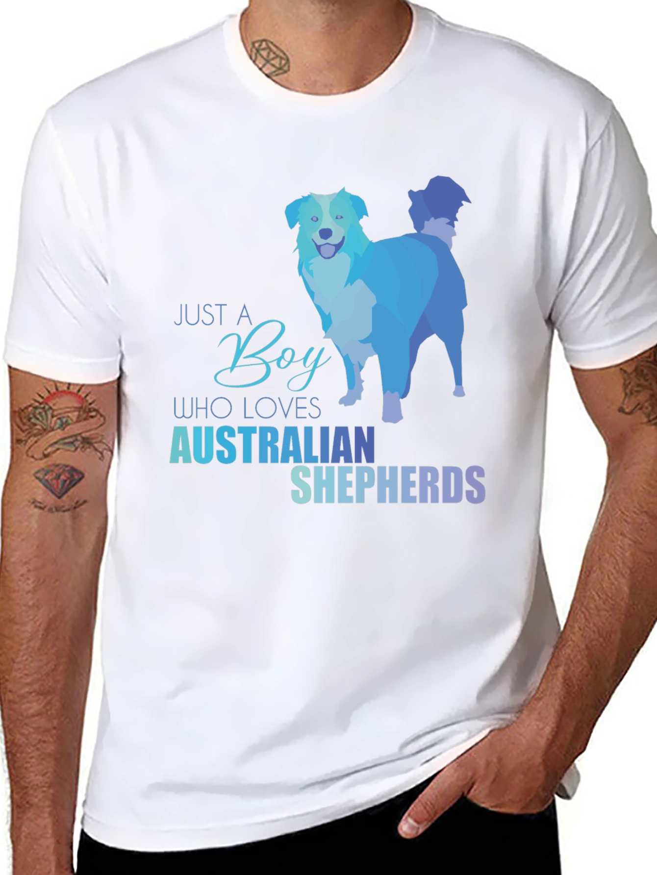 Just A Boy Who Loves Australian Shepherds T-Shirt