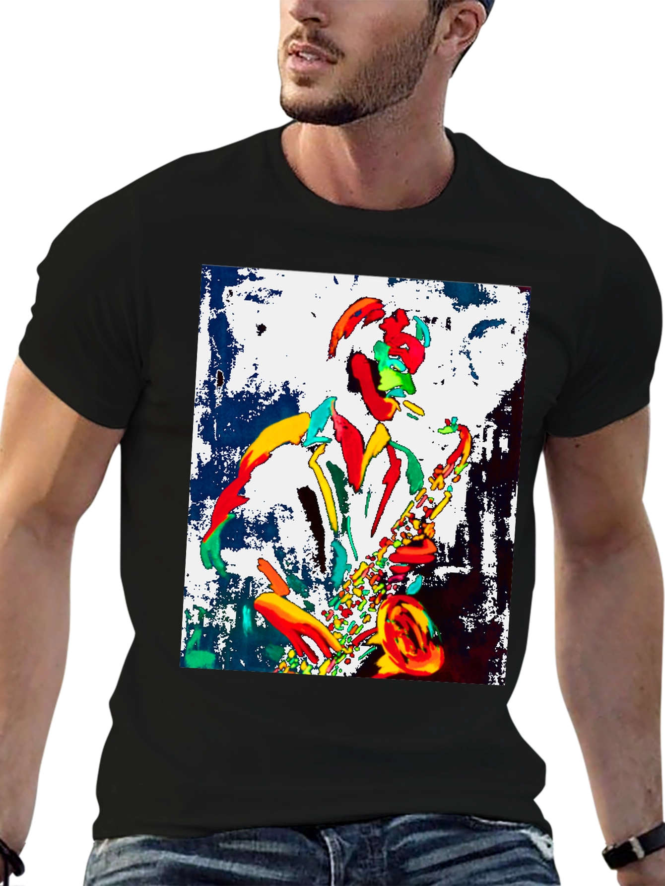 Jazz Musician Graphic Tee - Cool Saxophone Player Design