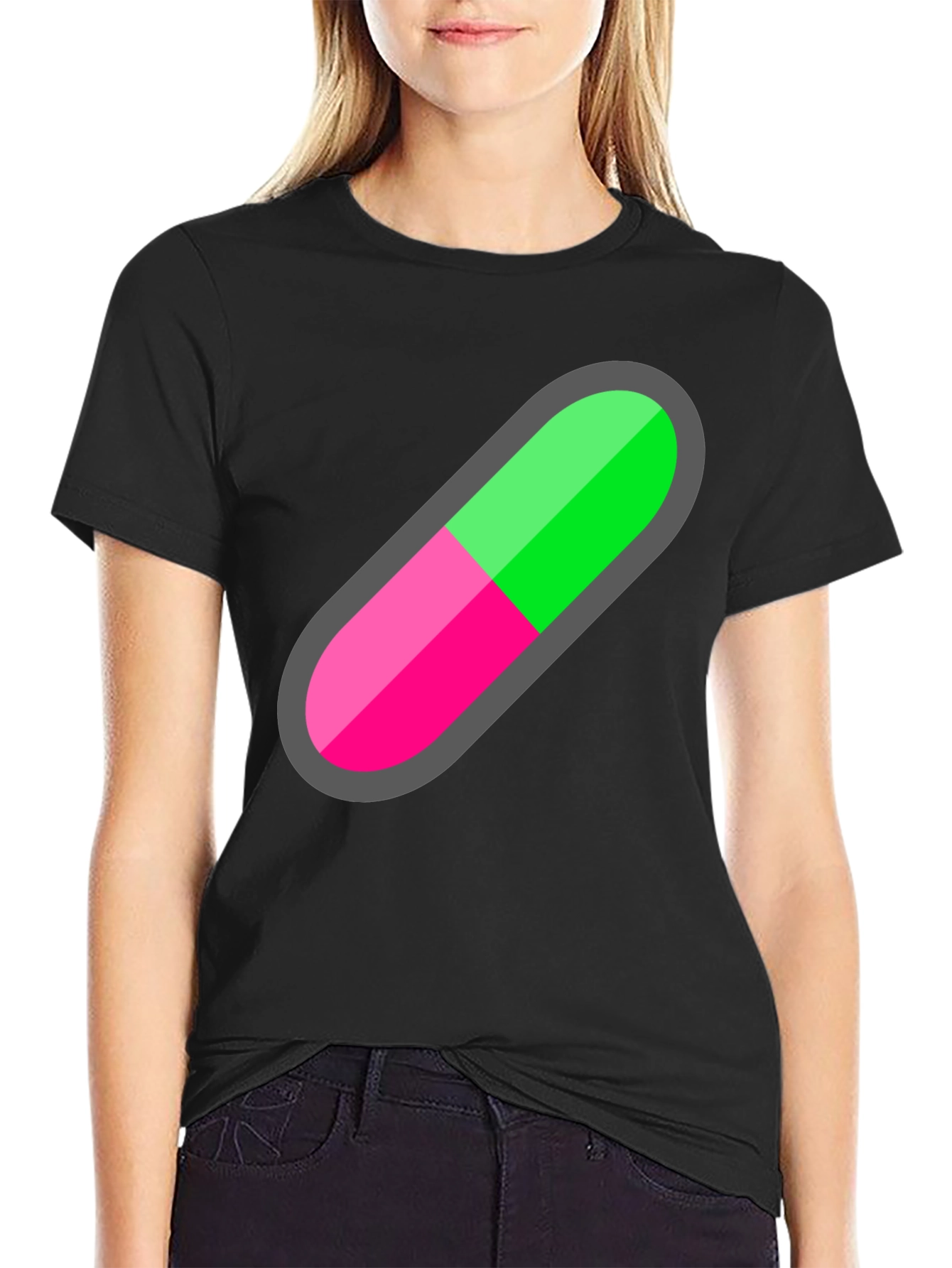 Pill Capsule Graphic Tee - Unique Trendy Design