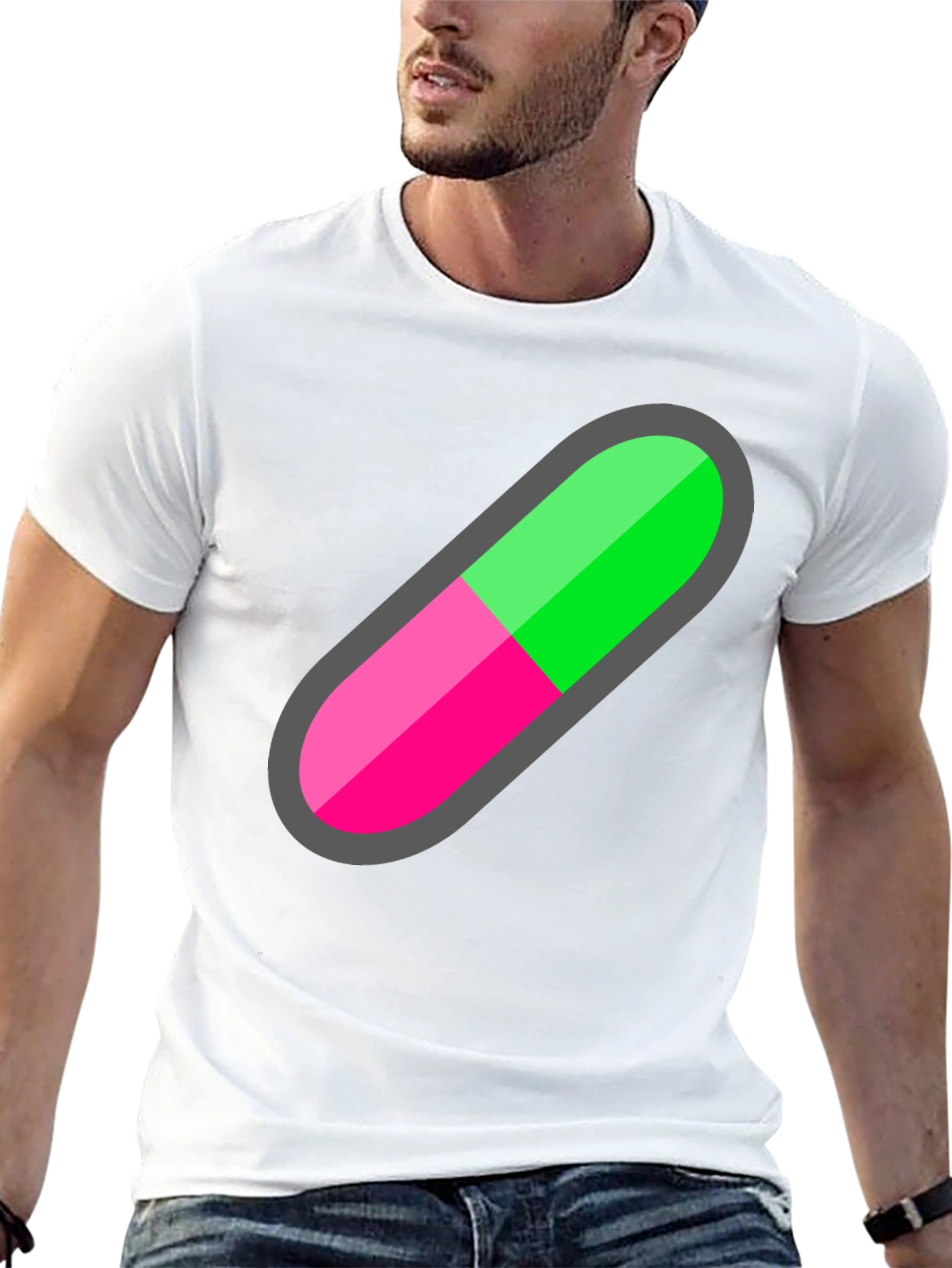 Pill Capsule Graphic Tee - Unique Trendy Design