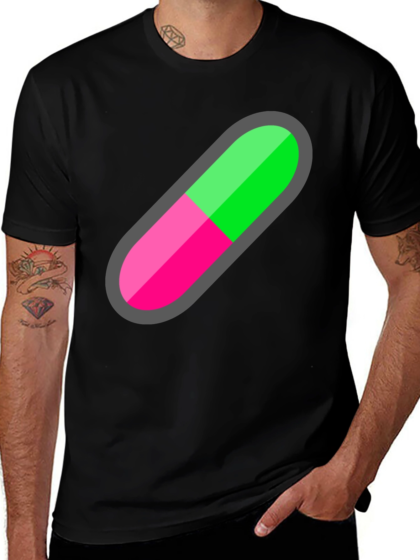 Pill Capsule Graphic Tee - Unique Trendy Design