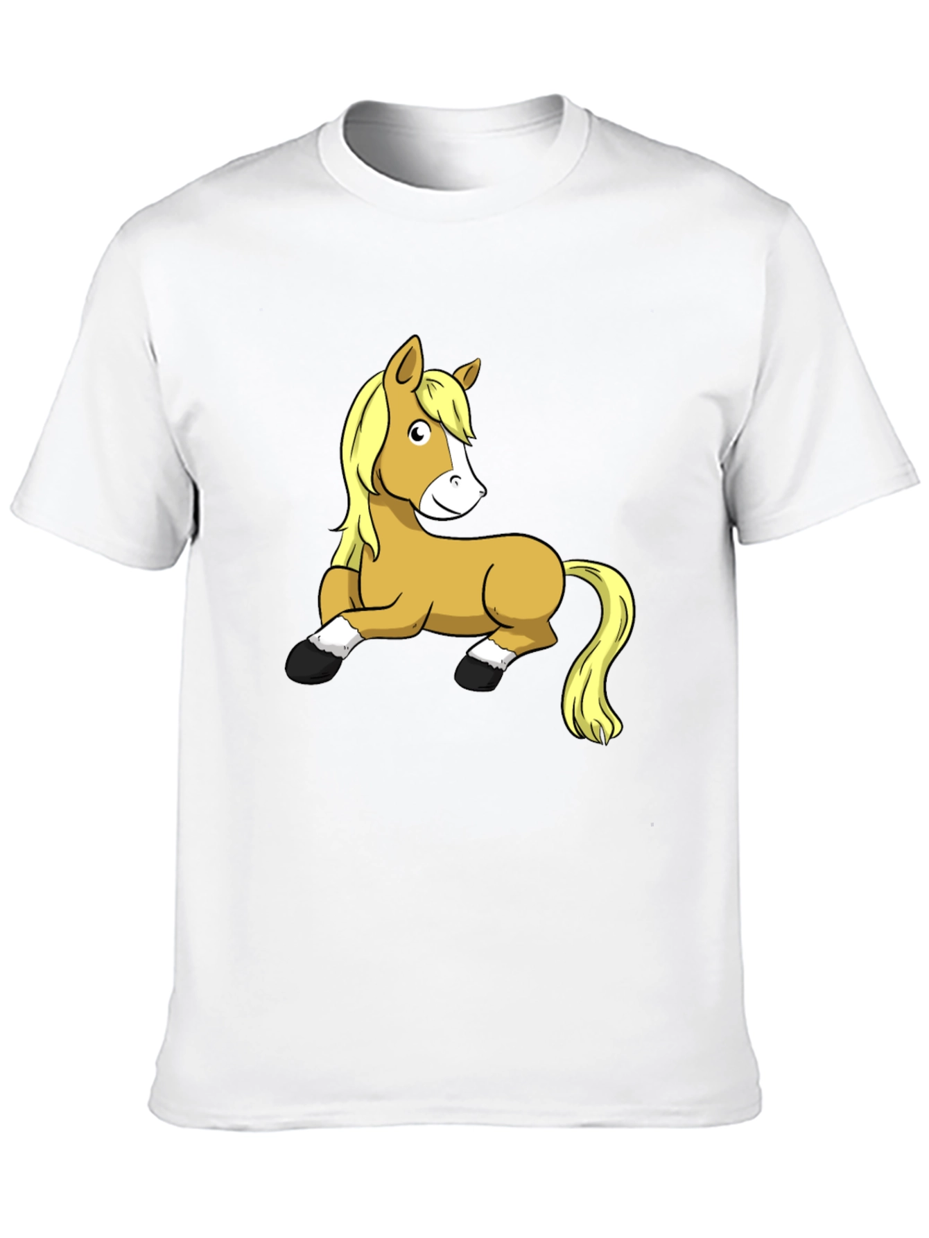 Funny Horse Graphic T-Shirt - Black Cotton Tee