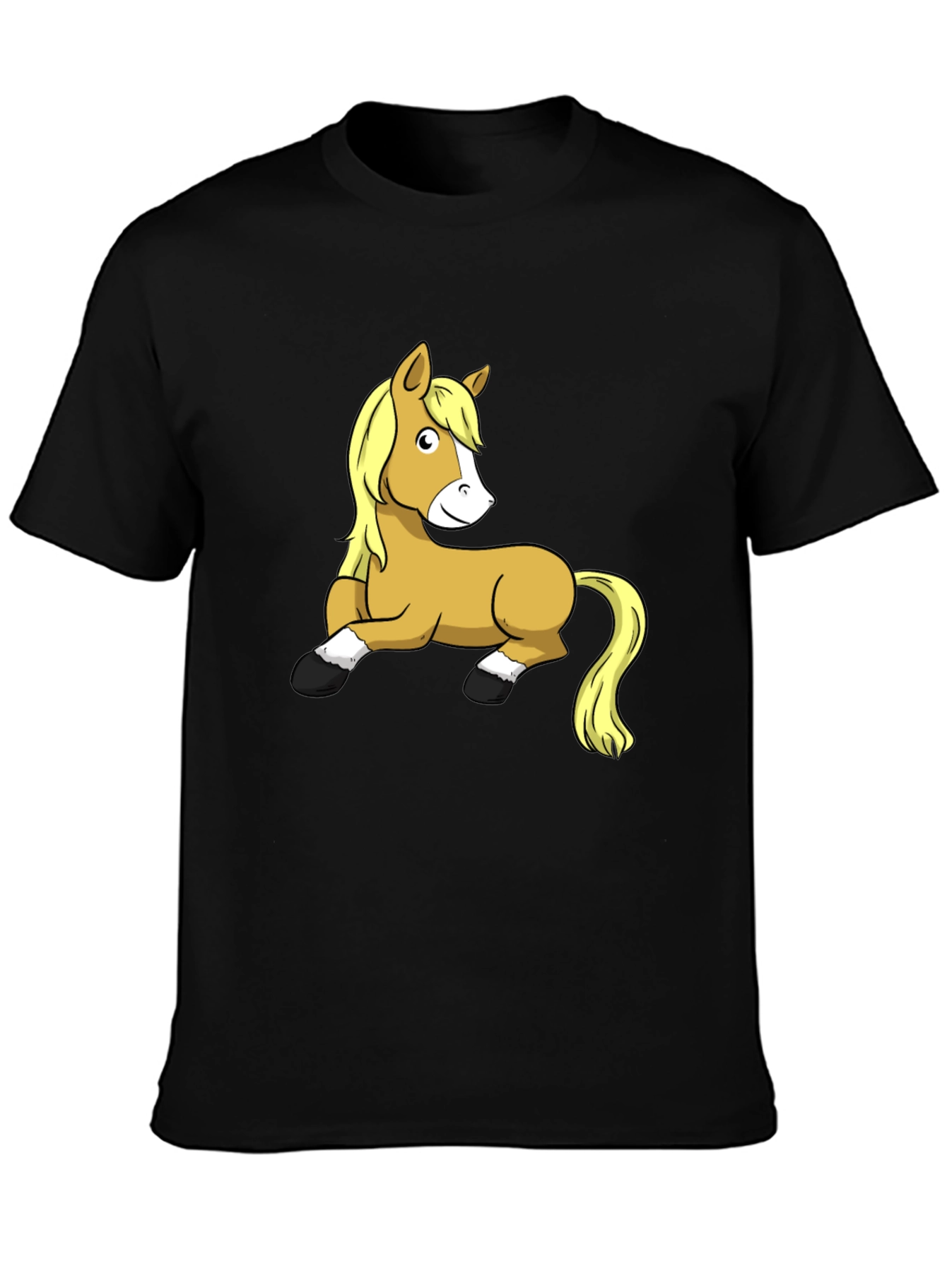 Funny Horse Graphic T-Shirt - Black Cotton Tee