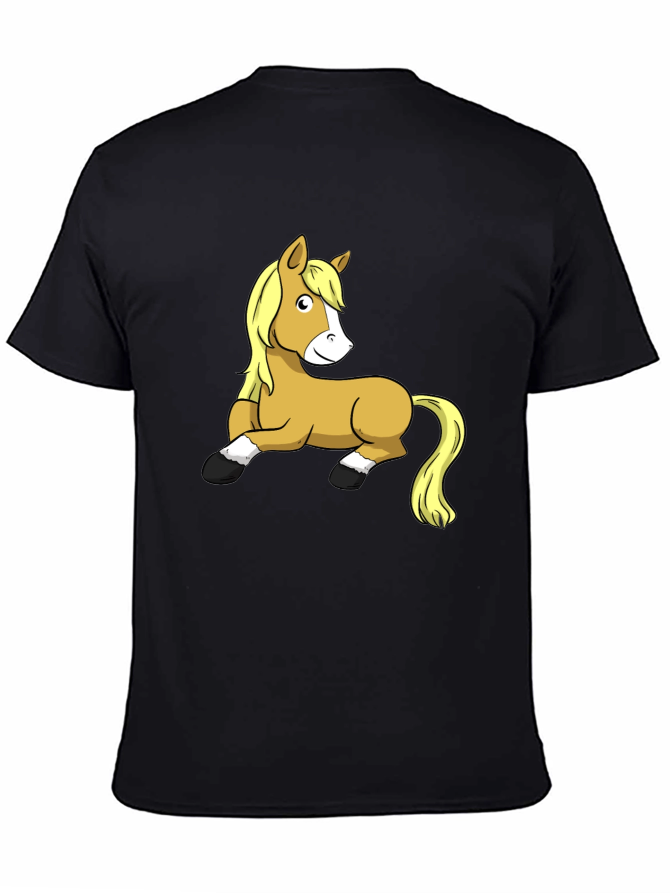 Funny Horse Graphic T-Shirt - Black Cotton Tee