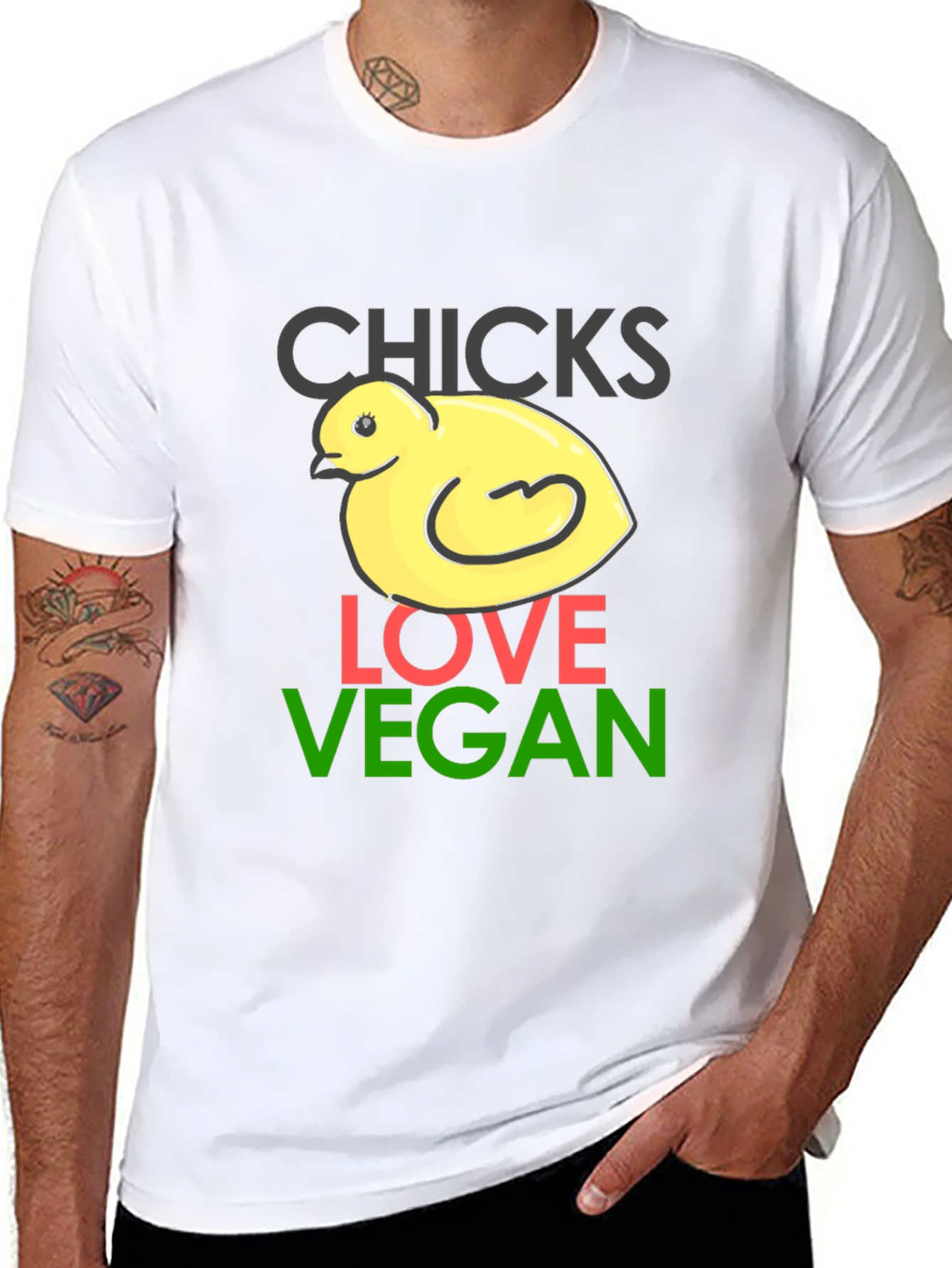 Chicks Love Vegan T-Shirt - Funny Animal Tee