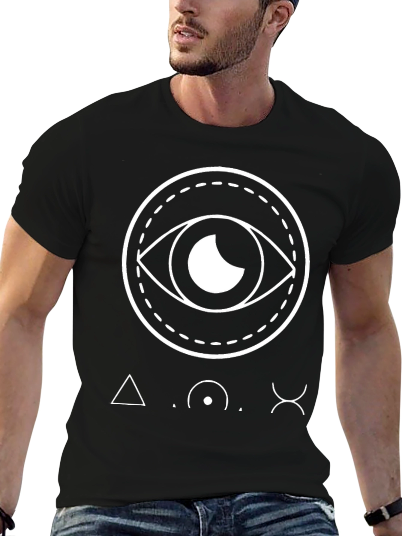 Eye Symbol Graphic Tee - Unisex Casual Black Shirt