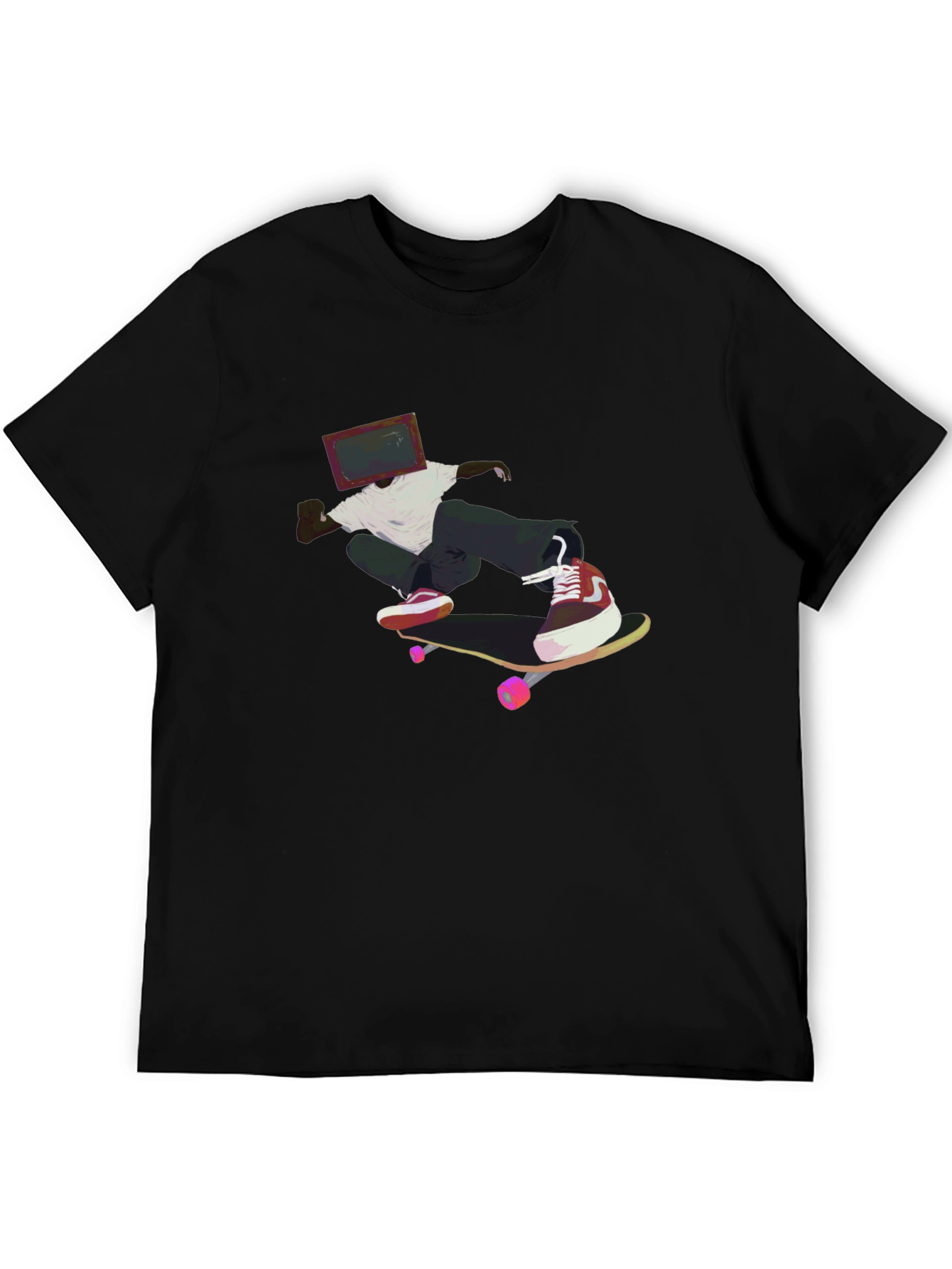 Skateboarding TV Head Graphic Black T-Shirt