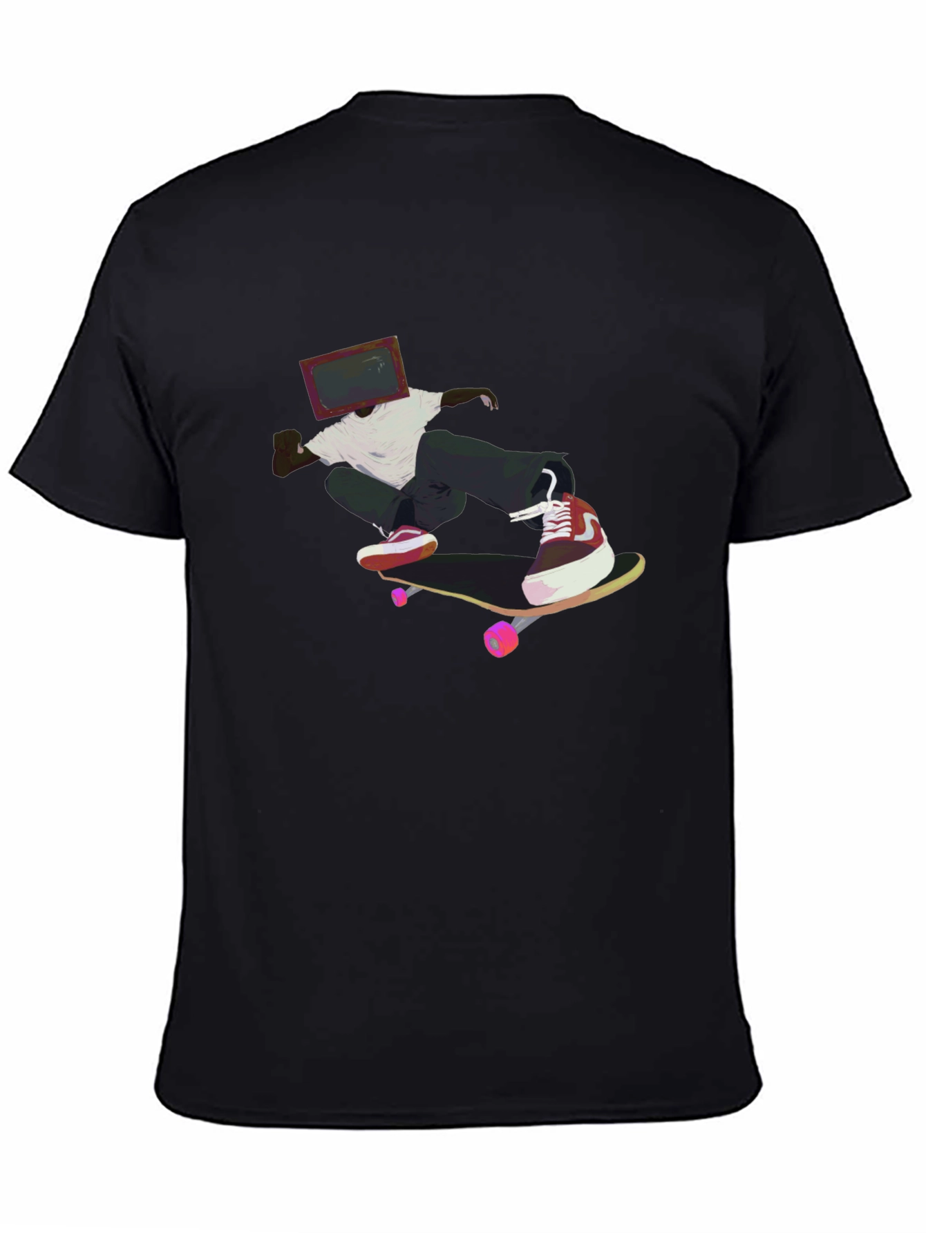 Skateboarding TV Head Graphic Black T-Shirt