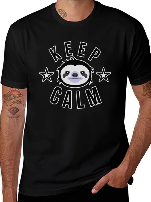 Keep Calm Sloth T-Shirt - Black