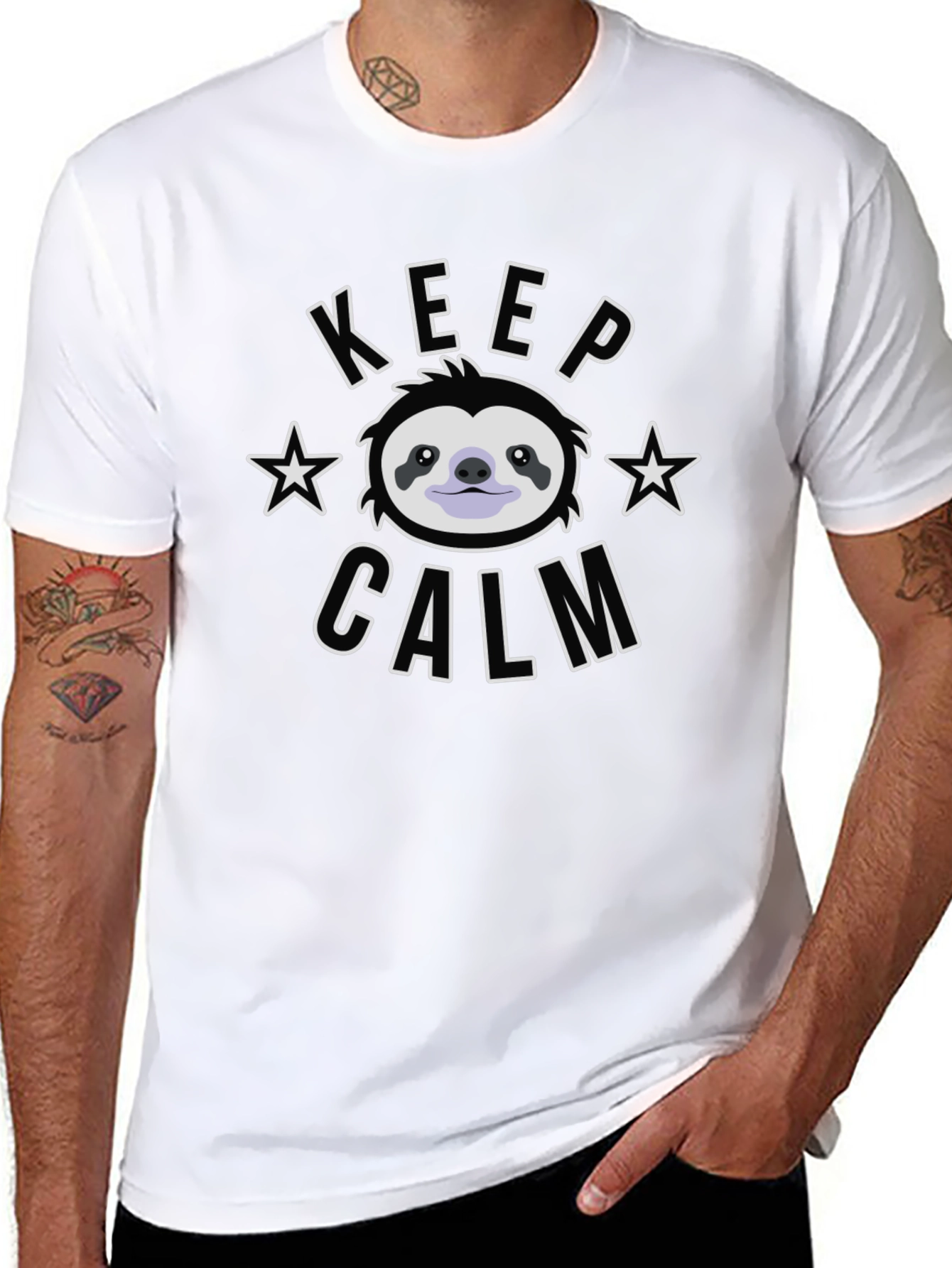 Keep Calm Sloth T-Shirt - Black