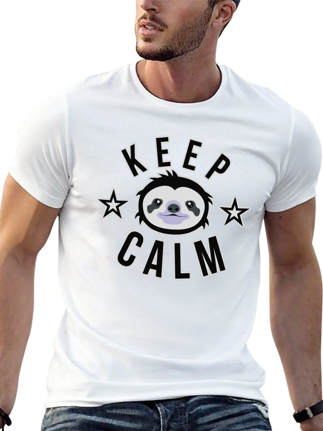 Keep Calm Sloth T-Shirt - Black
