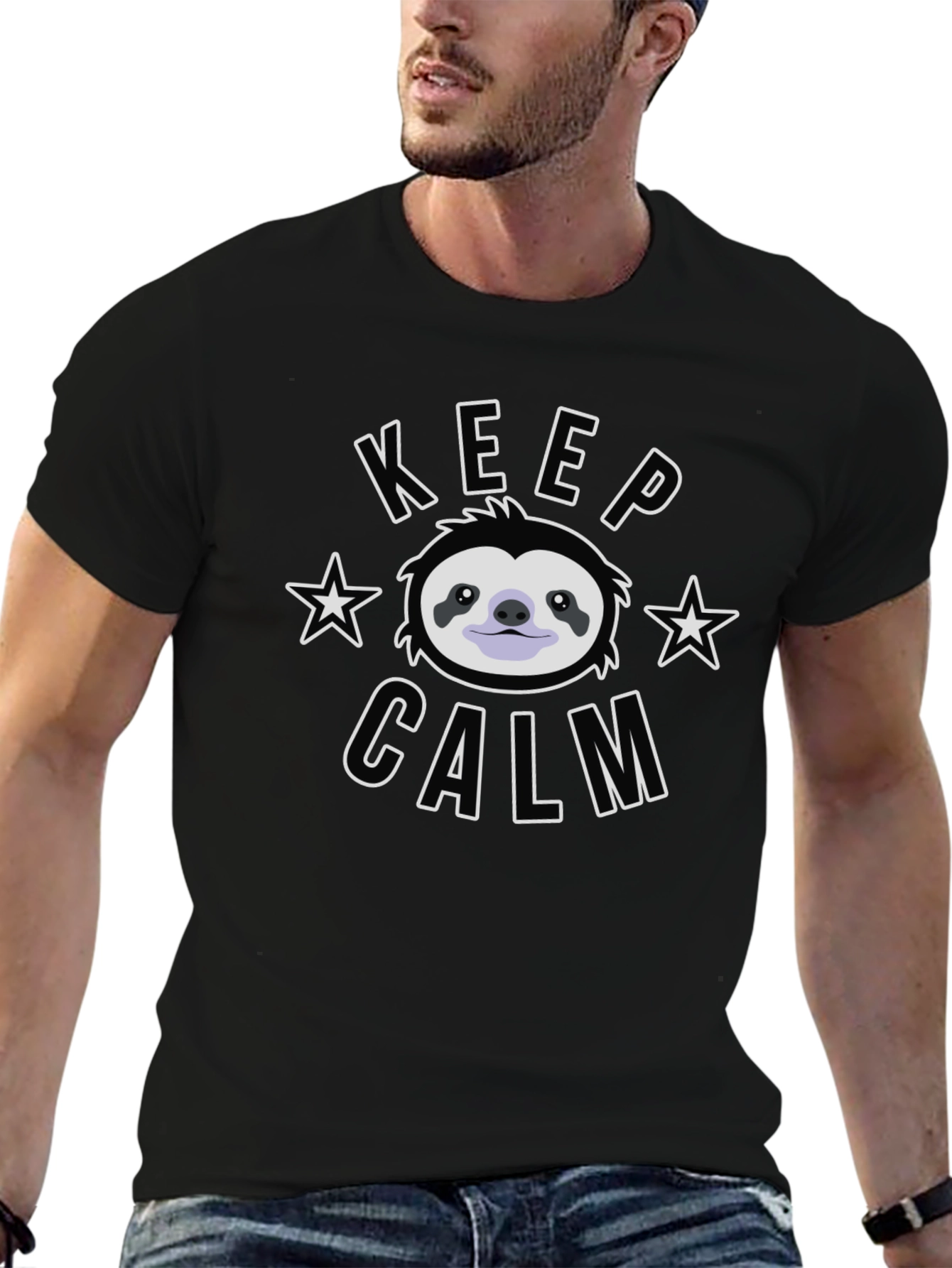 Keep Calm Sloth T-Shirt - Black