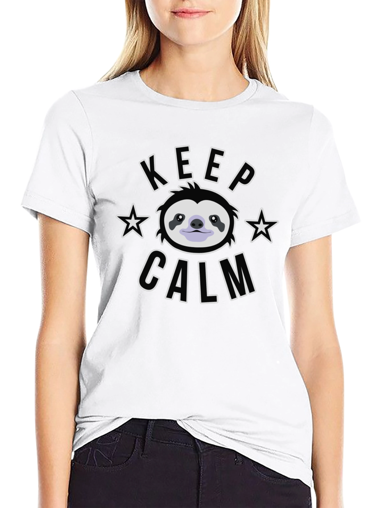Keep Calm Sloth T-Shirt - Black