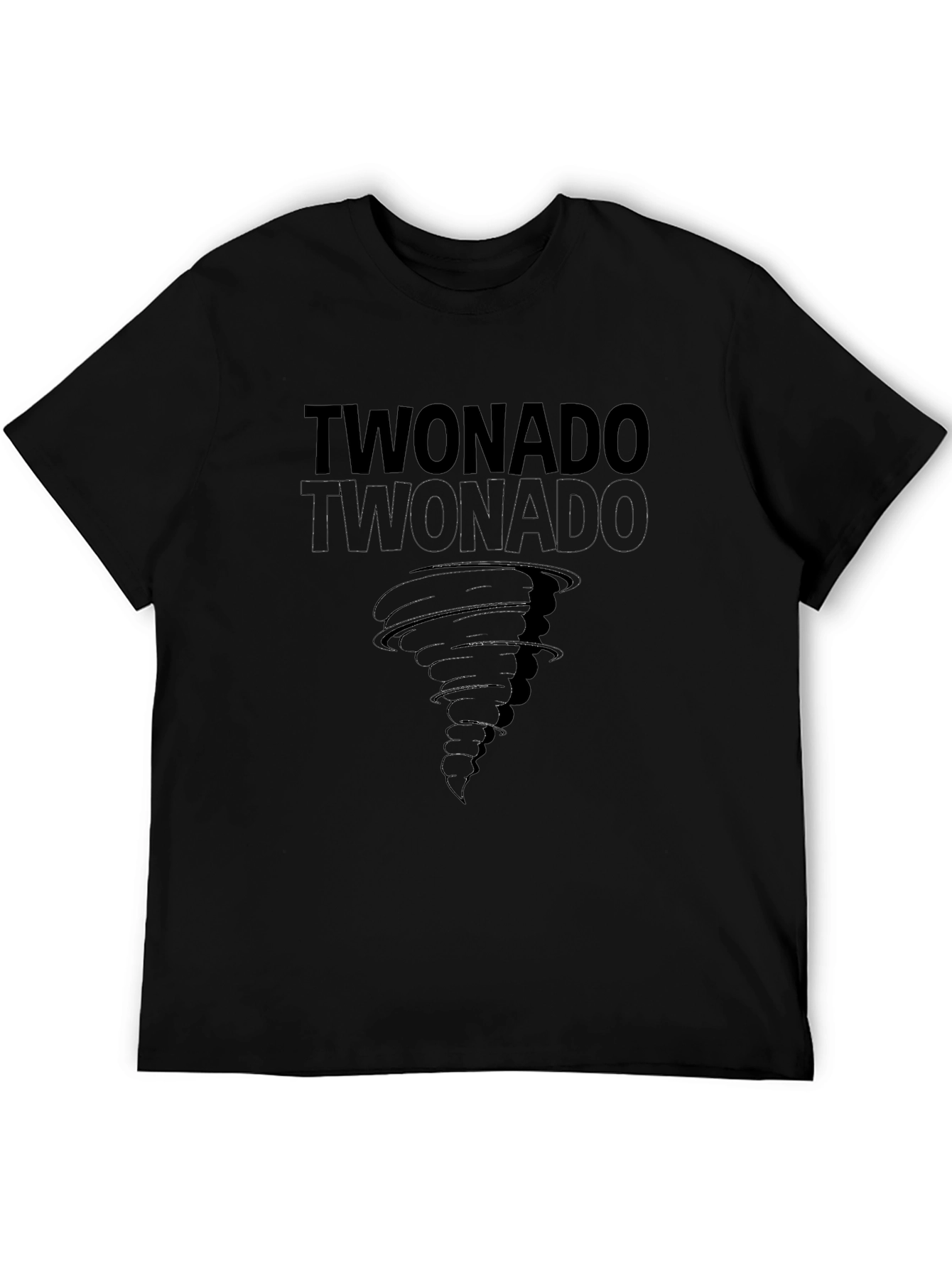 Twonado Tornado Graphic Print Black T-Shirt
