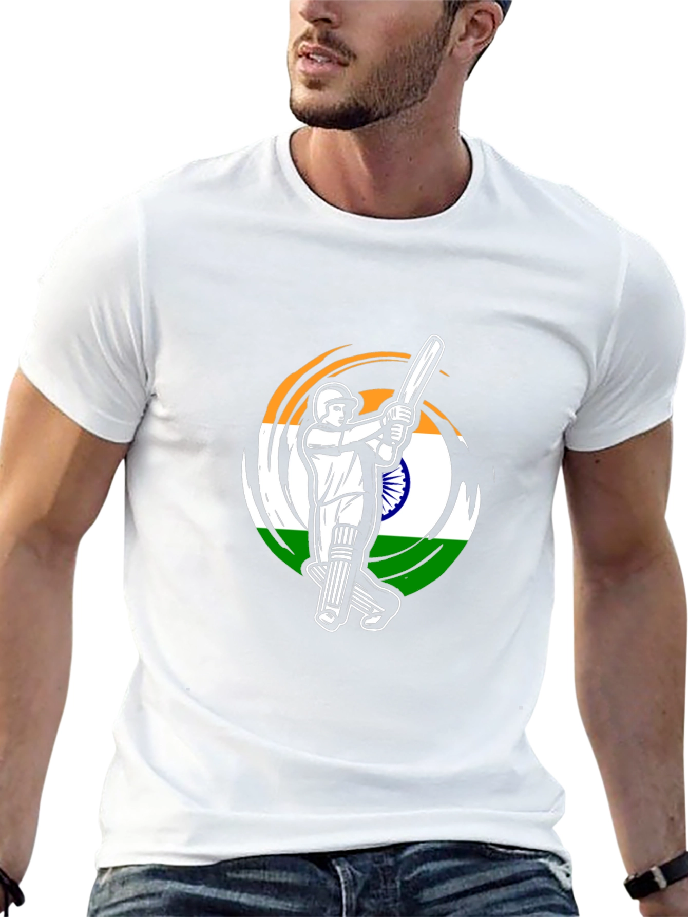 Cricket India Flag Graphic T-Shirt